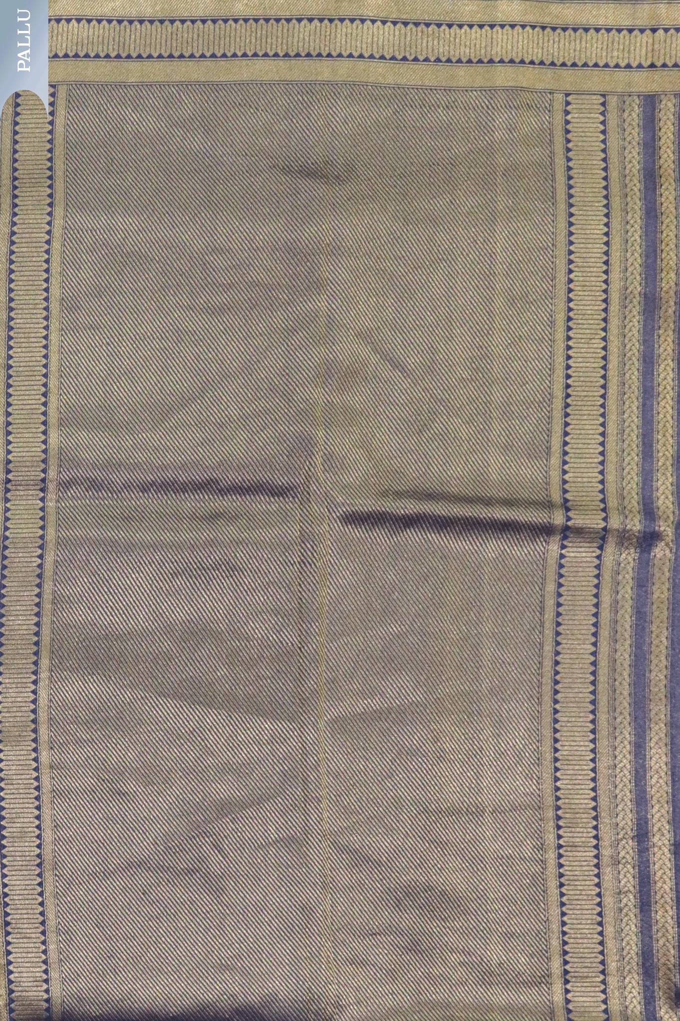 MS Blue Banarasi Silk Saree with Zari Stripes & Border
