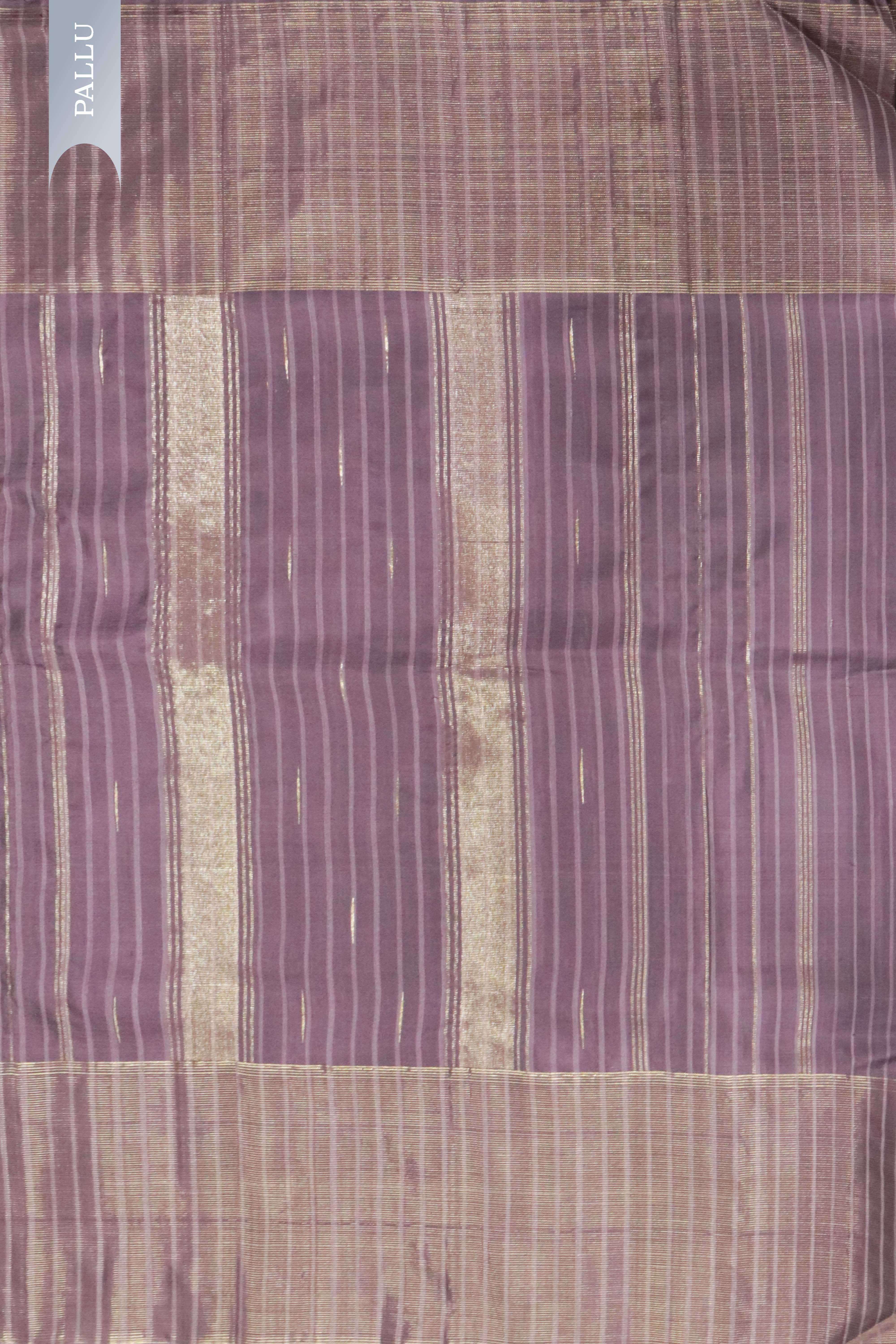 Lilac Kanchivaram Silk Saree with Zari Border