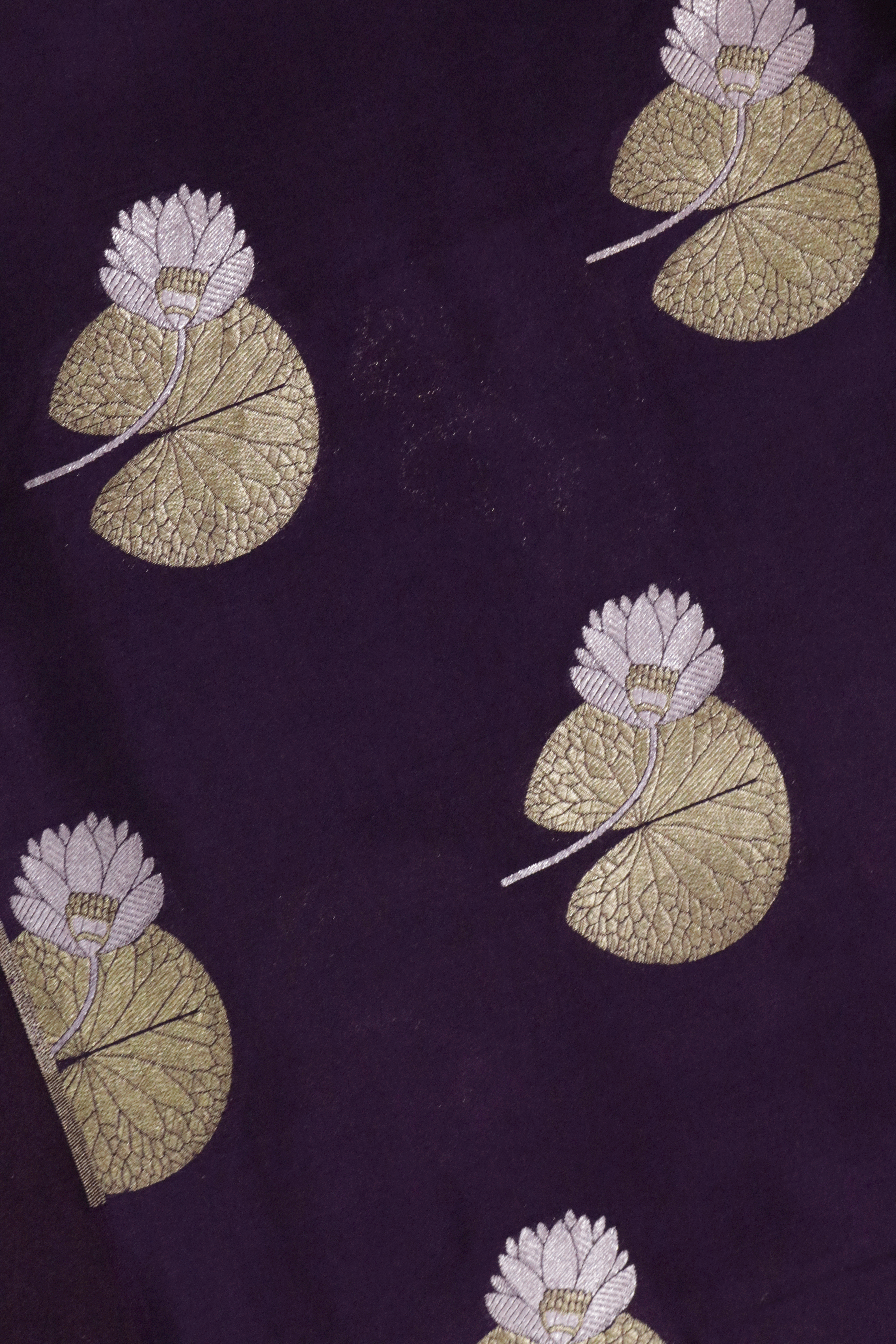 Wine Banarasi Silk Saree with Zari Butta & Satin Border