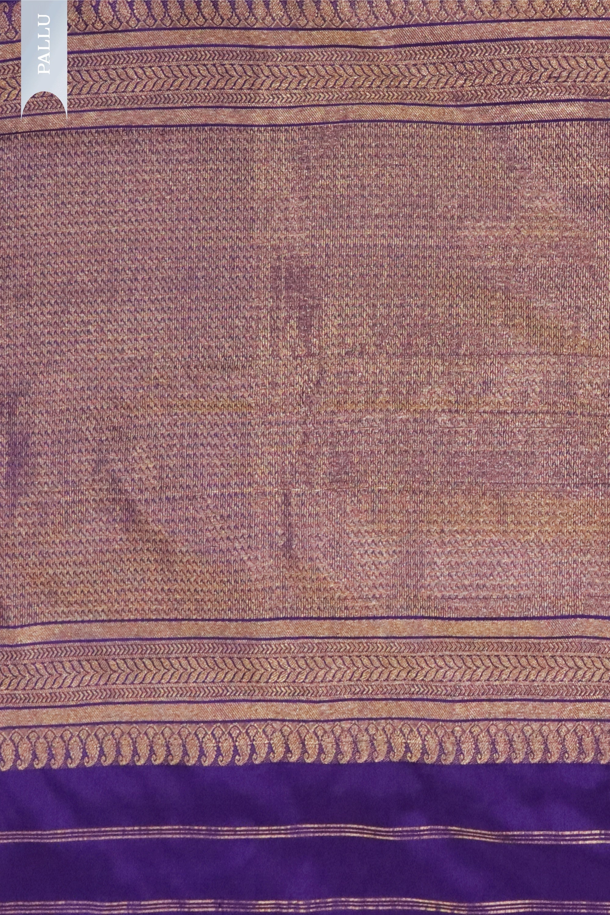 Purple Kanchivaram Silk Saree with Golden Stripes