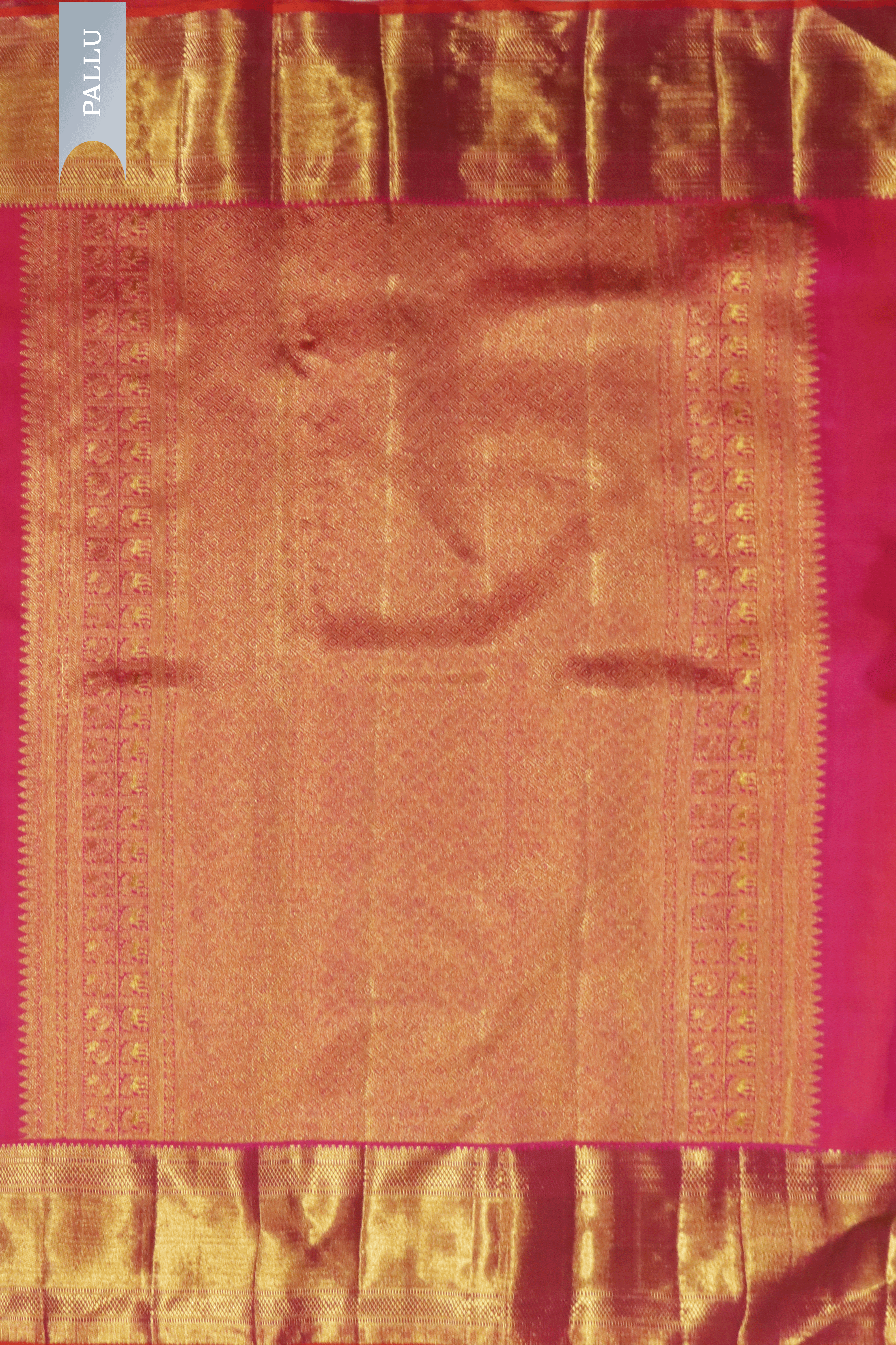 Coral Pink Kanchivaram Silk Saree with Meena Weaving