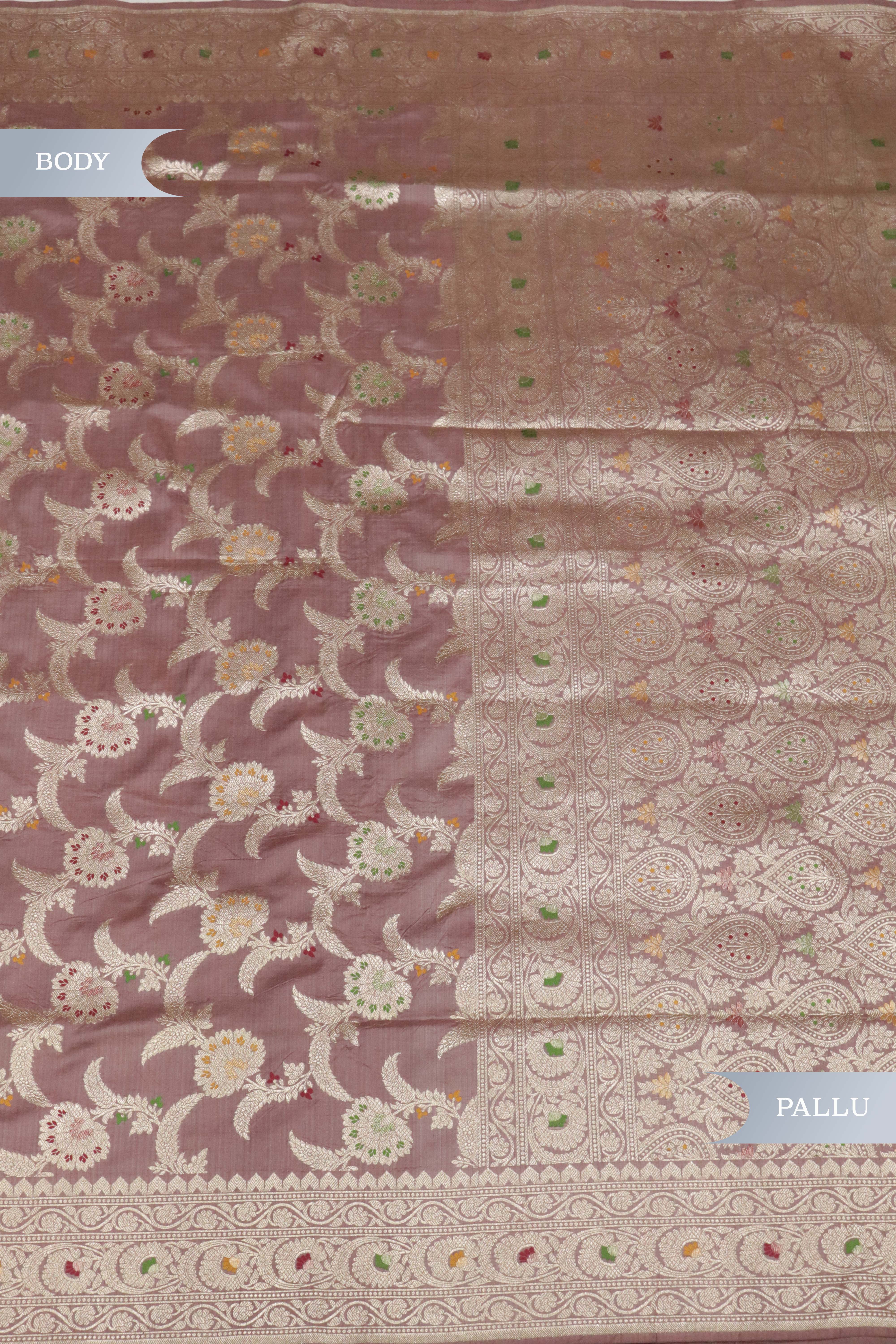 Brown Banarasi Meenakari Zari Saree