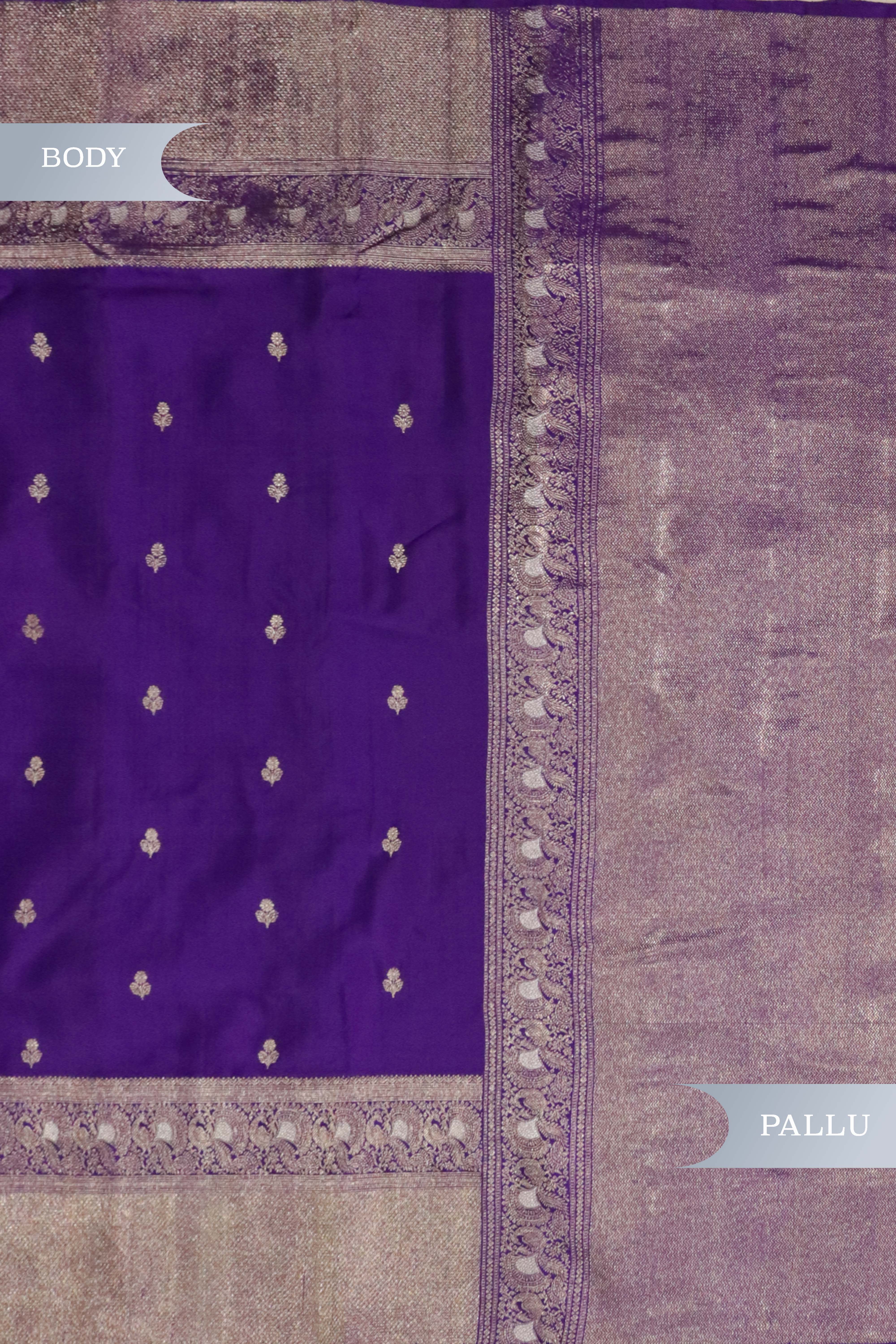 Purple Kanchivaram Silk Saree Butti & Fancy Border