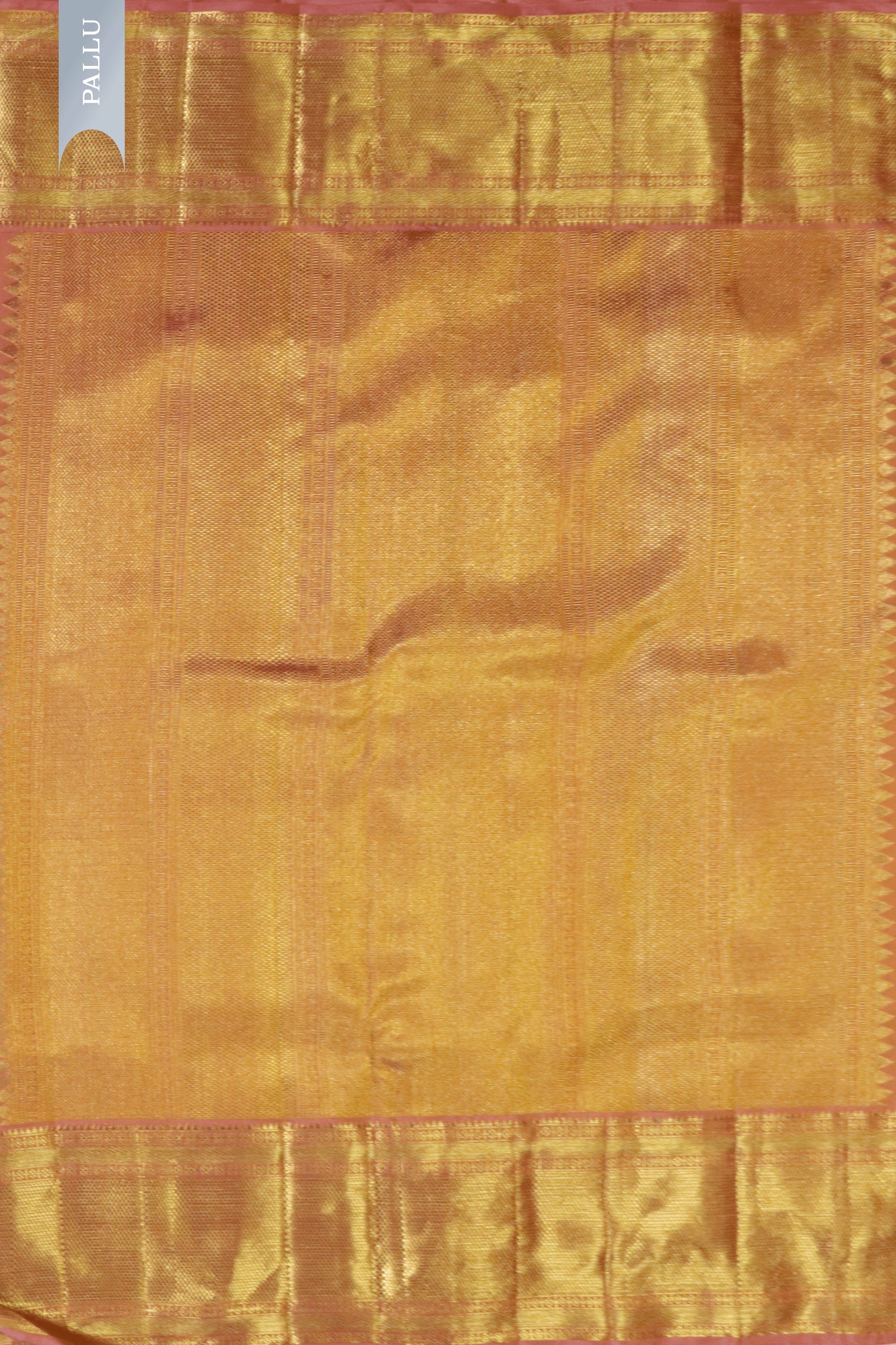 Peach Kanchivaram Silk Saree with Zari & Meena Weaving