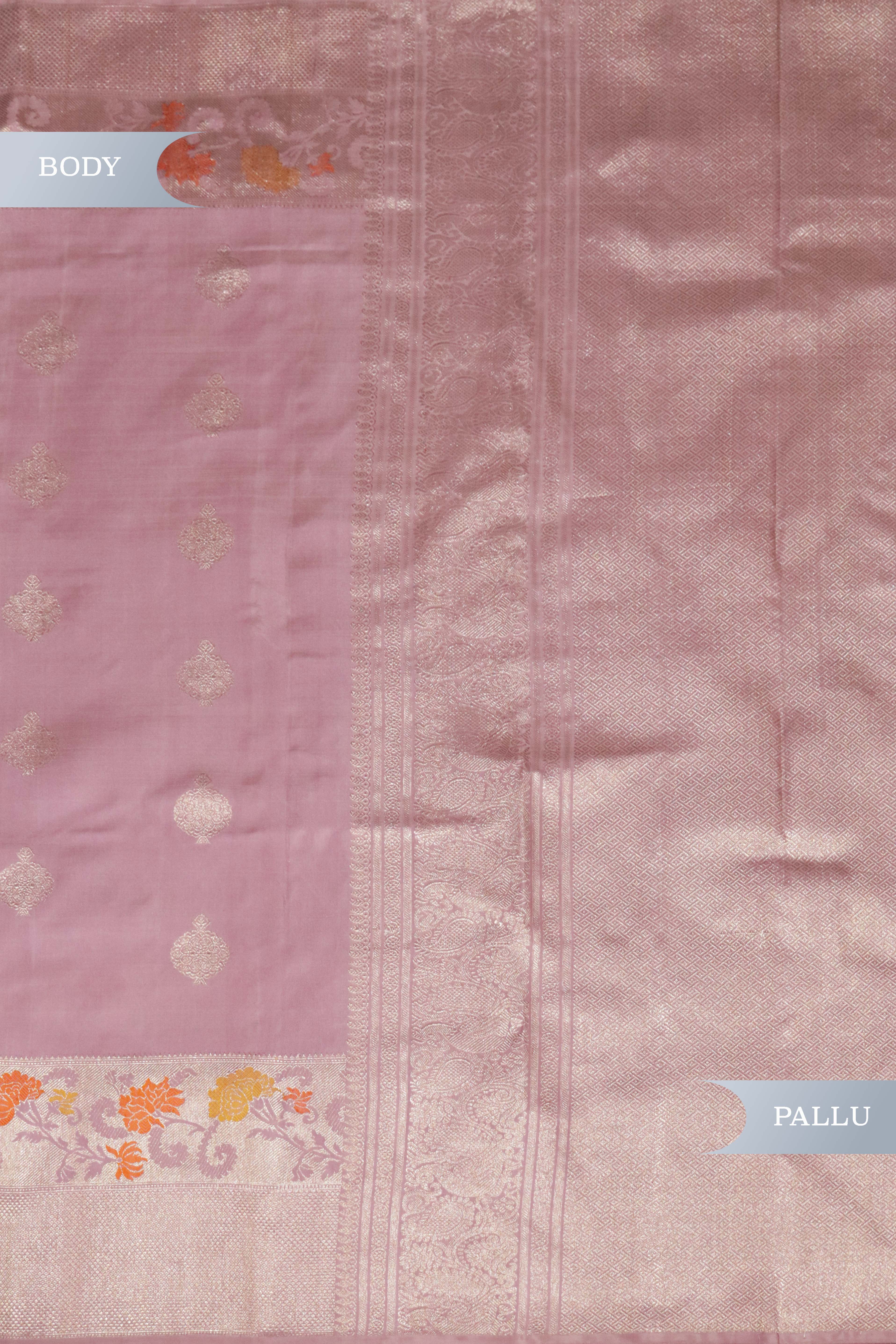 Onion Pink Meenakari Kanchivaram Silk Saree