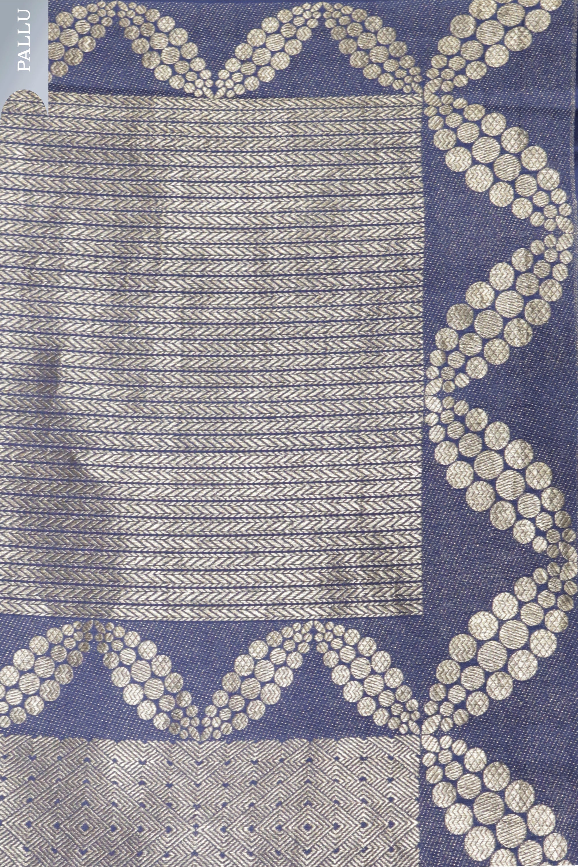 Violet Blue Banarasi Silk Saree with Geometric Zari Weaving
