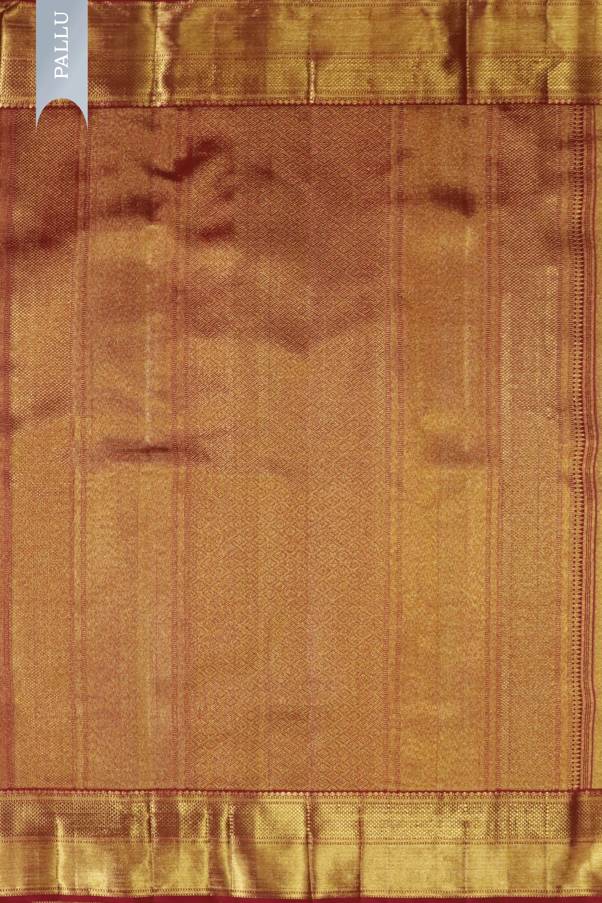 Golden Kanchivaram Silk Saree with Red Border