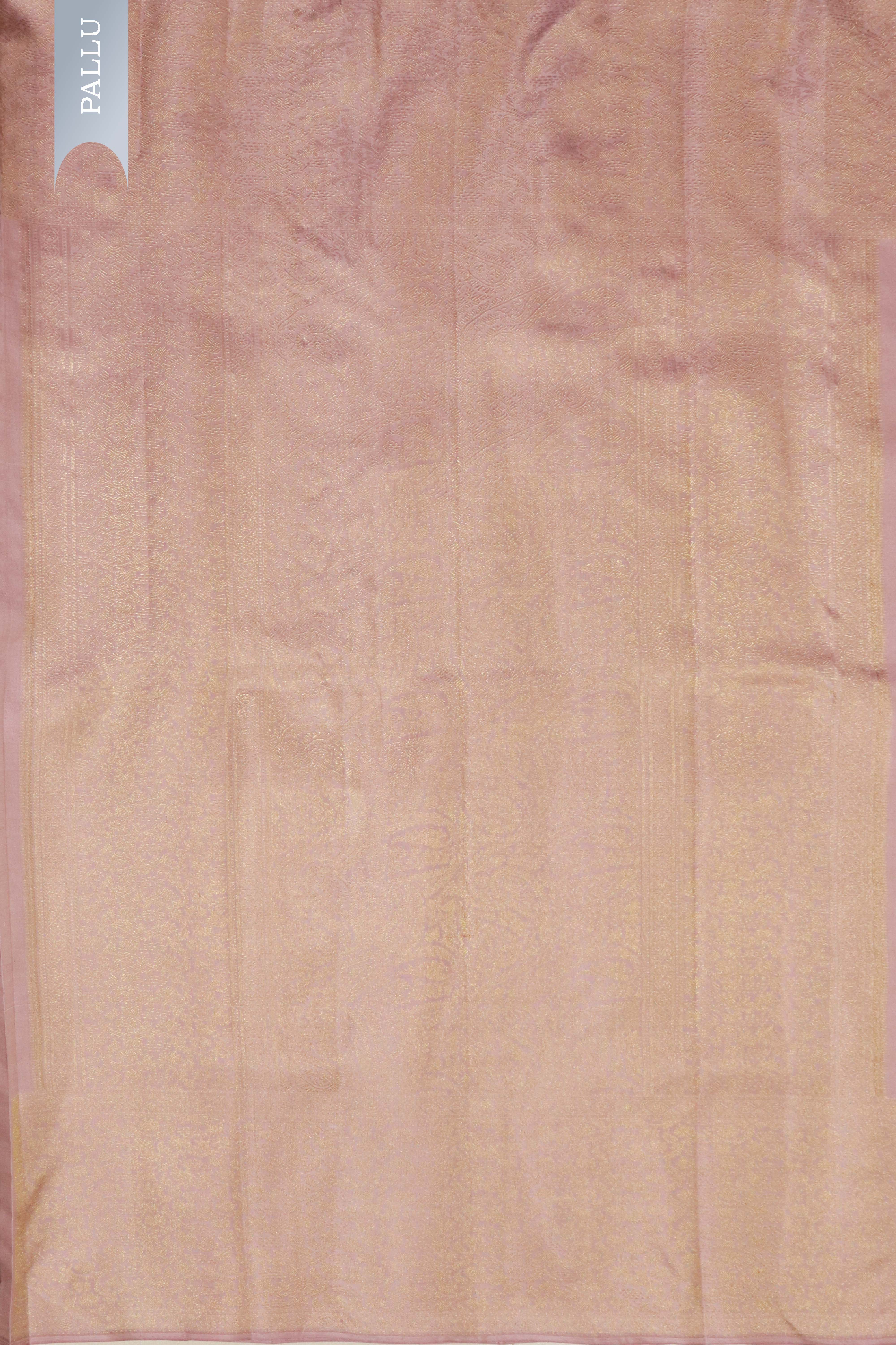 Mauve Pink Kanchivaram Silk Saree with Zari Butti & Fancy Border