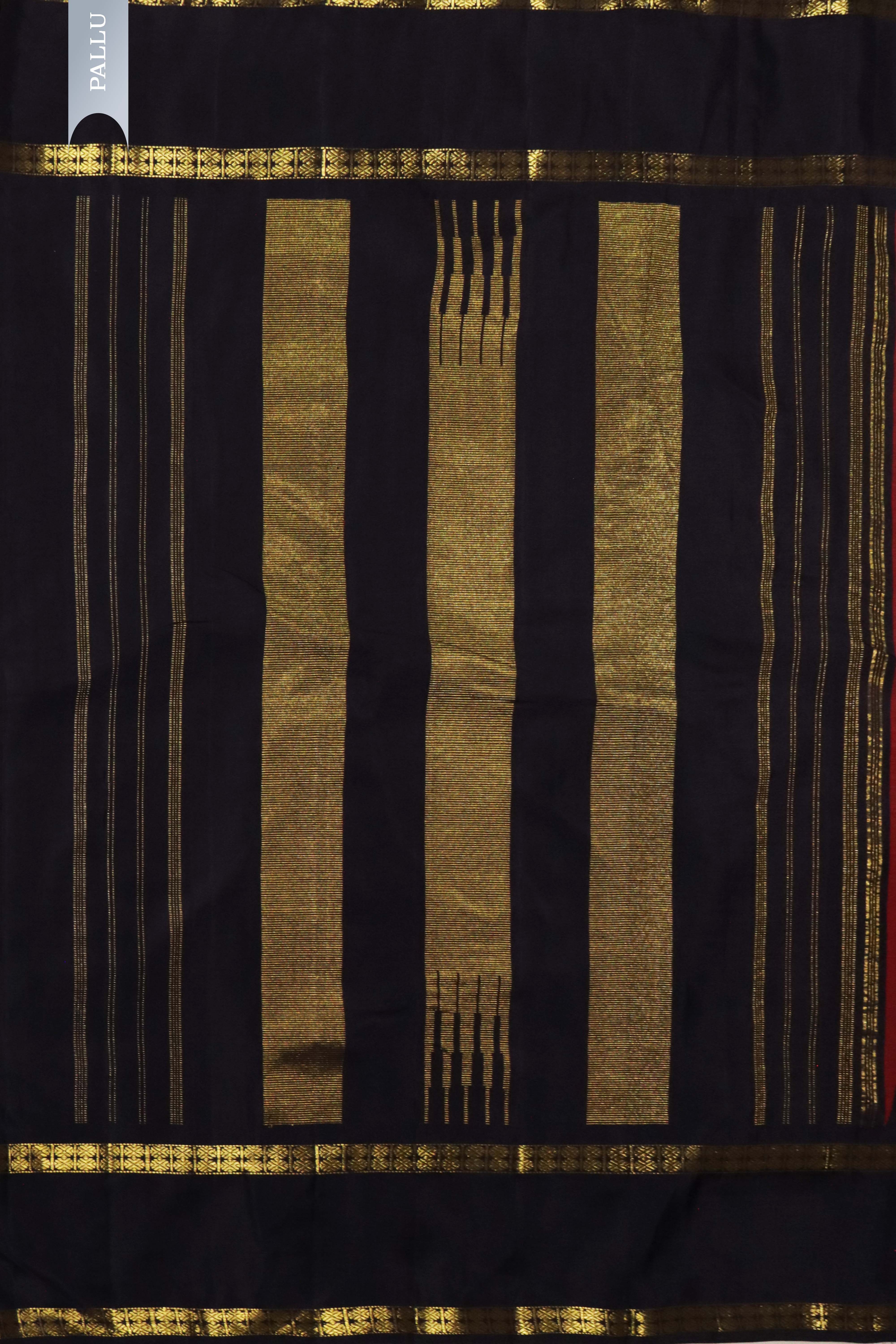Maroon Kanchivaram Silk Saree with Black Border