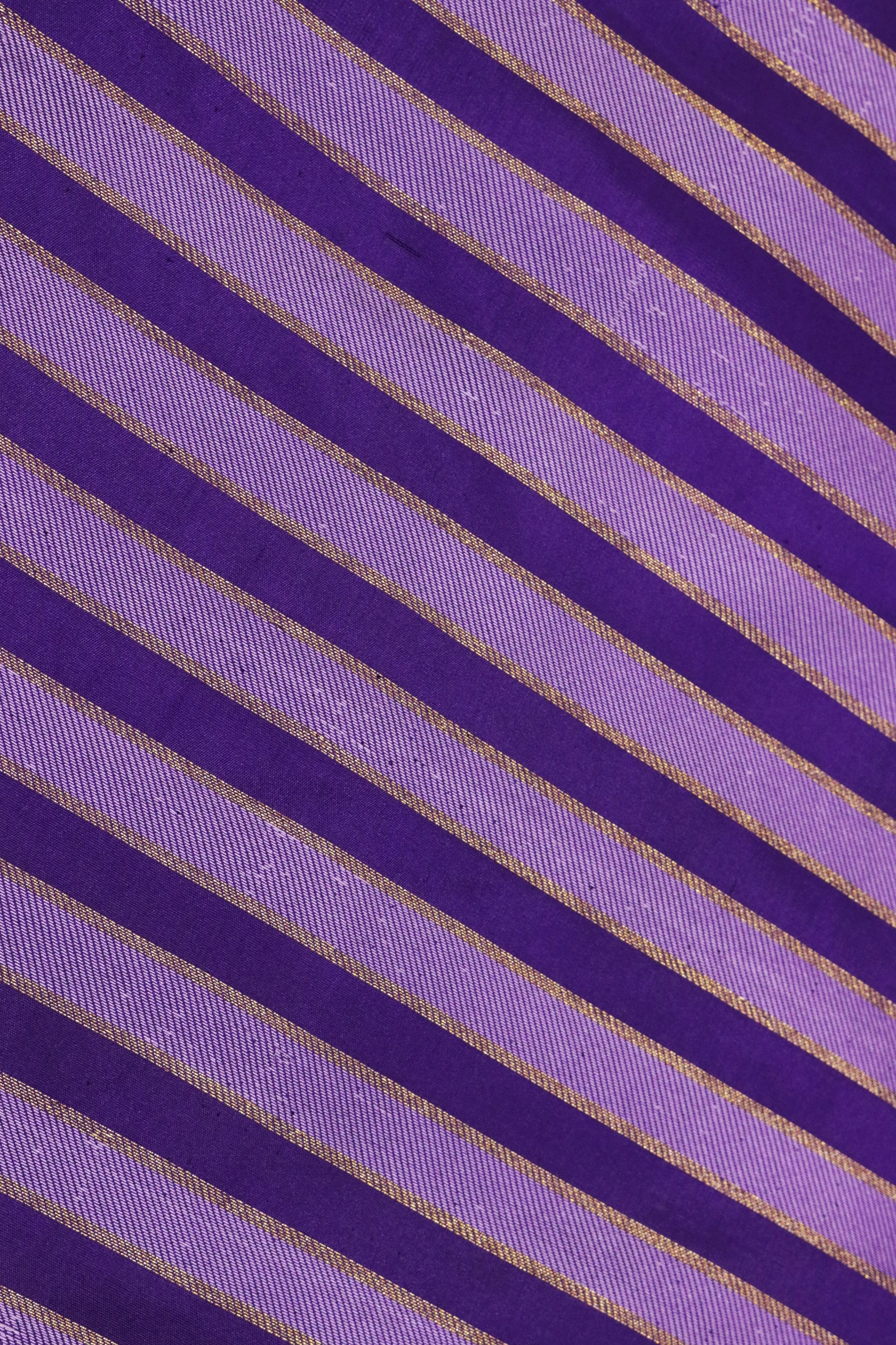 Purple Kanchivaram Silk Saree with Golden Stripes