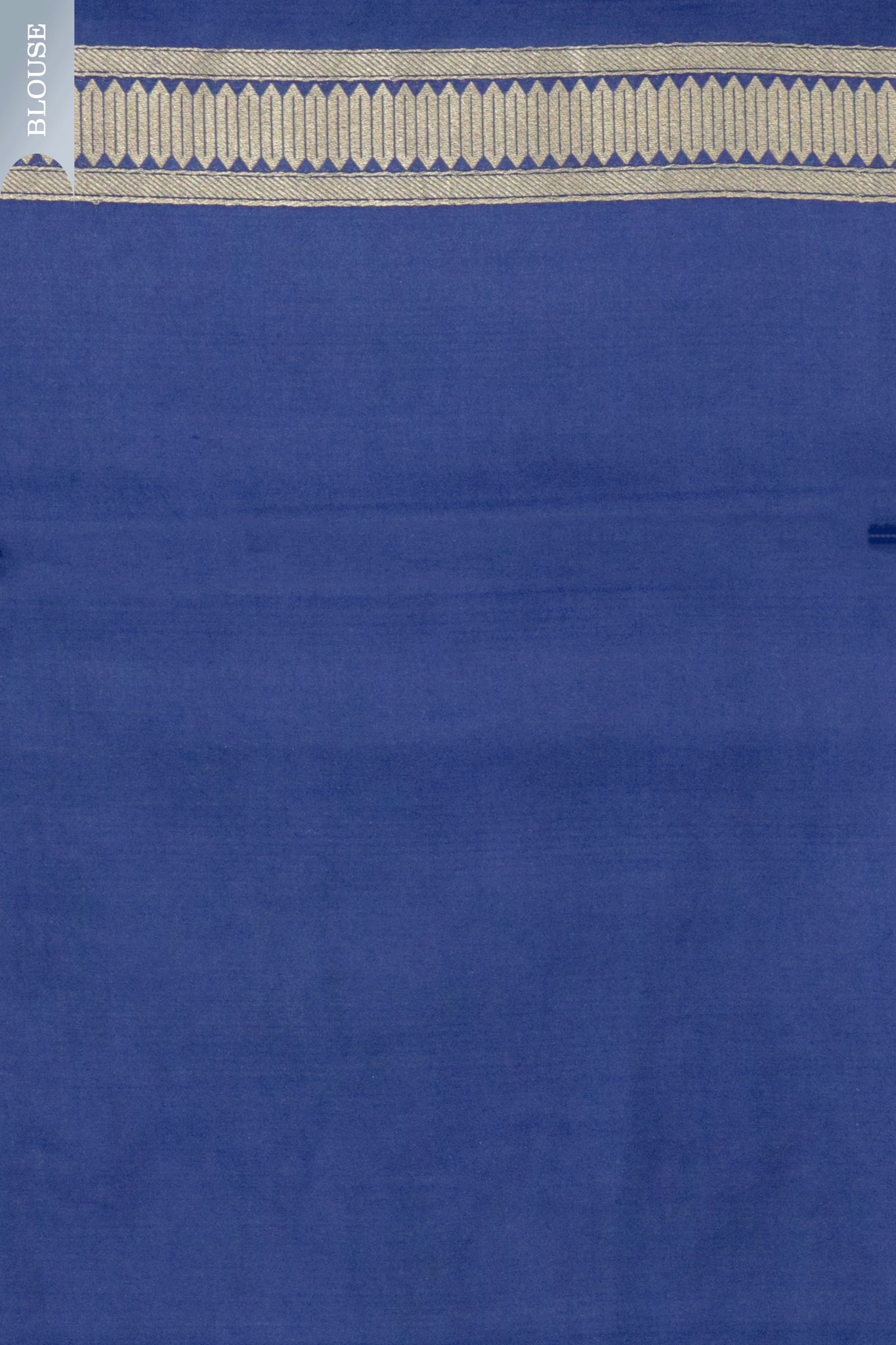 MS Blue Banarasi Silk Saree with Zari Stripes & Border