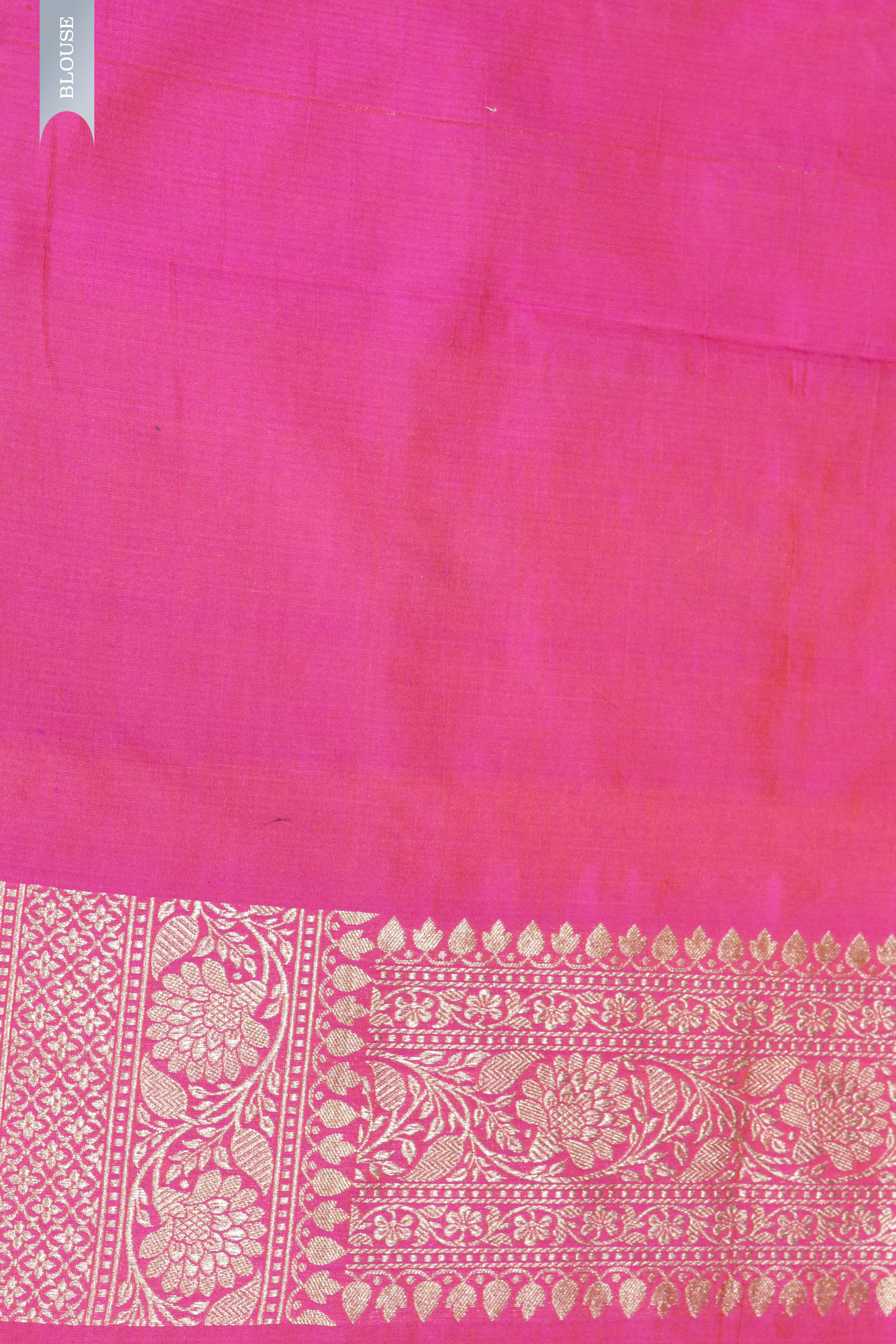Rani Pink Banarasi Silk Zari Butti Saree