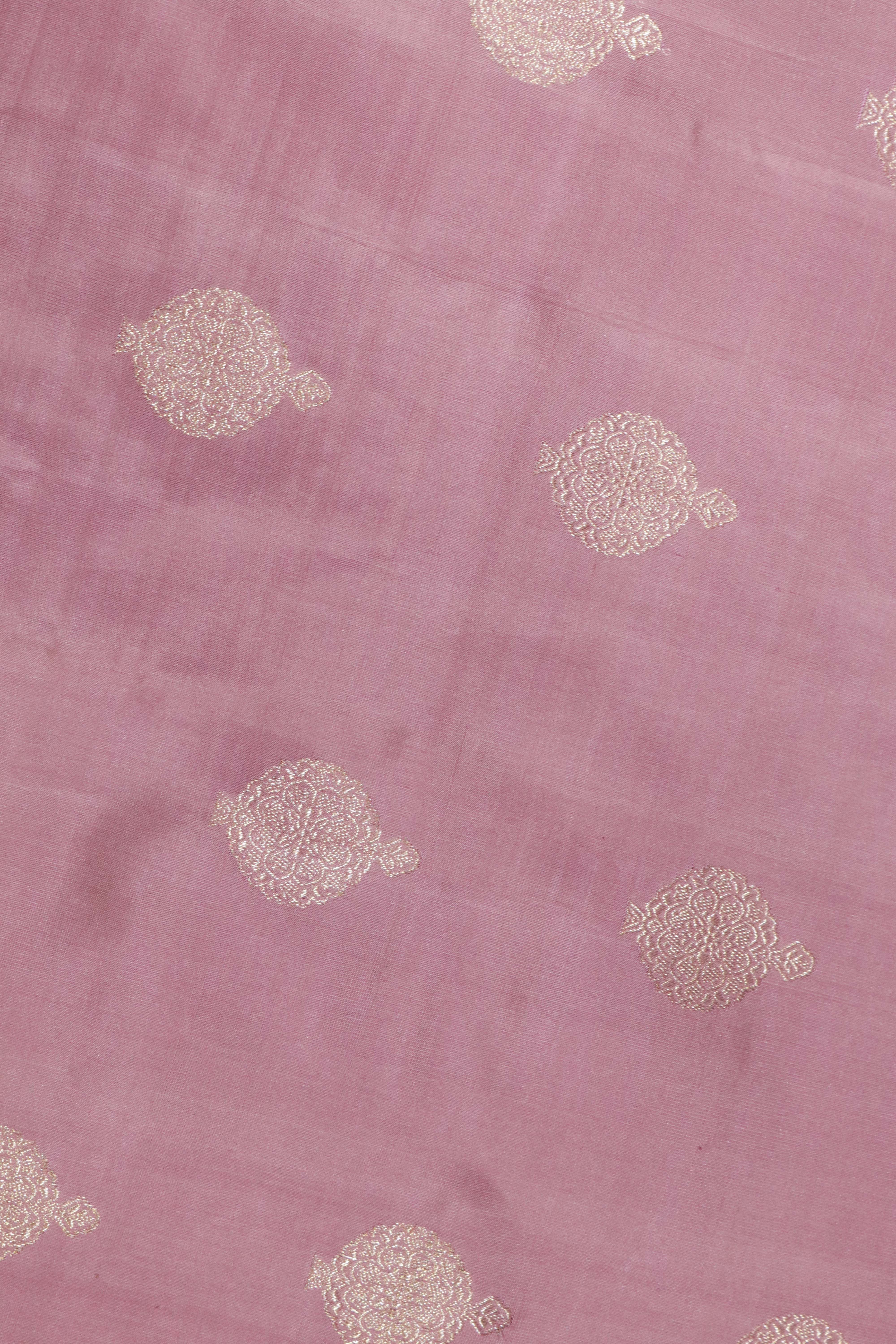 Onion Pink Meenakari Kanchivaram Silk Saree