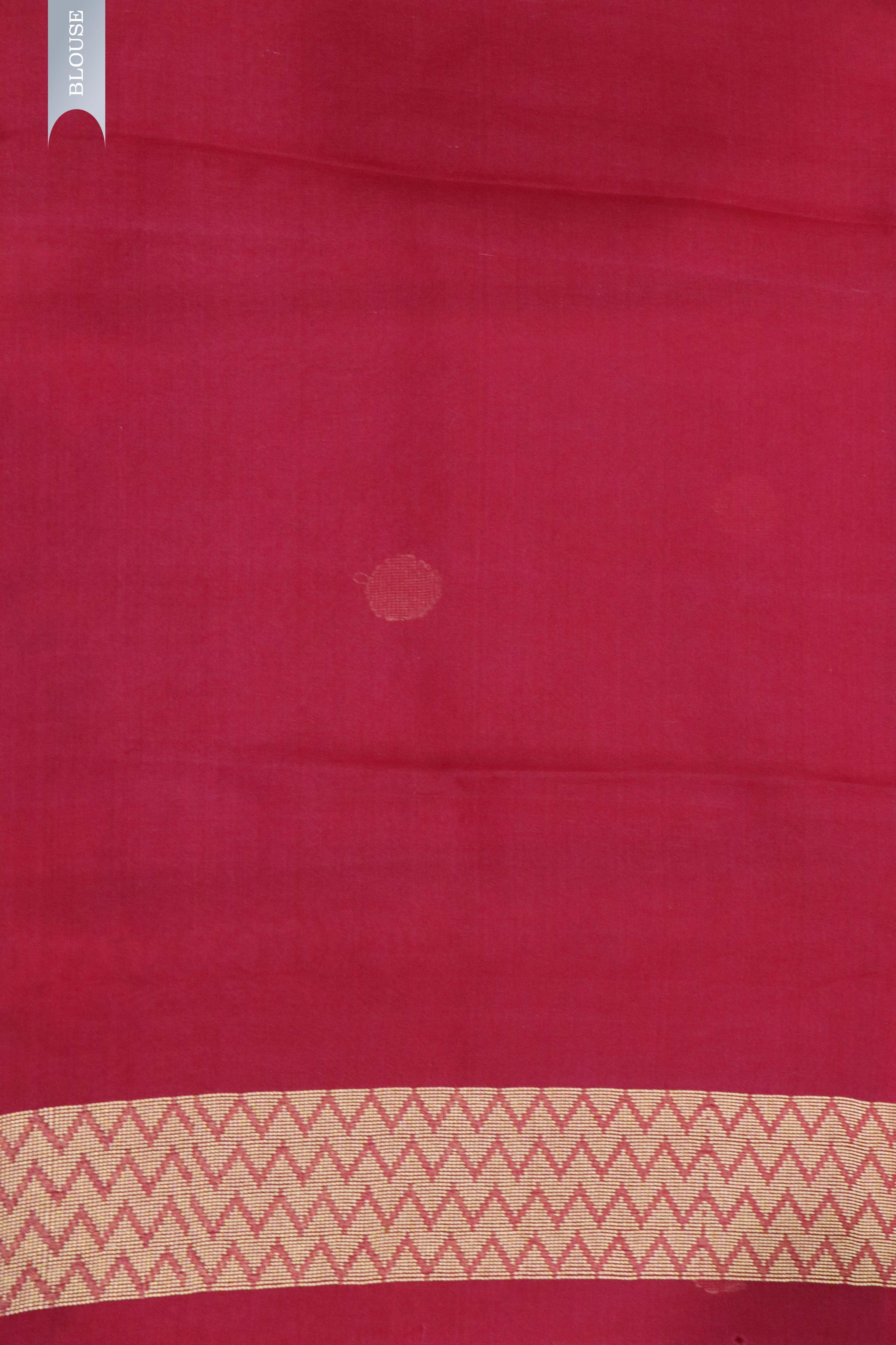Tomato Pink Banarasi Kora Silk Saree with Multicolor Zari Weaving - Mokshaa
