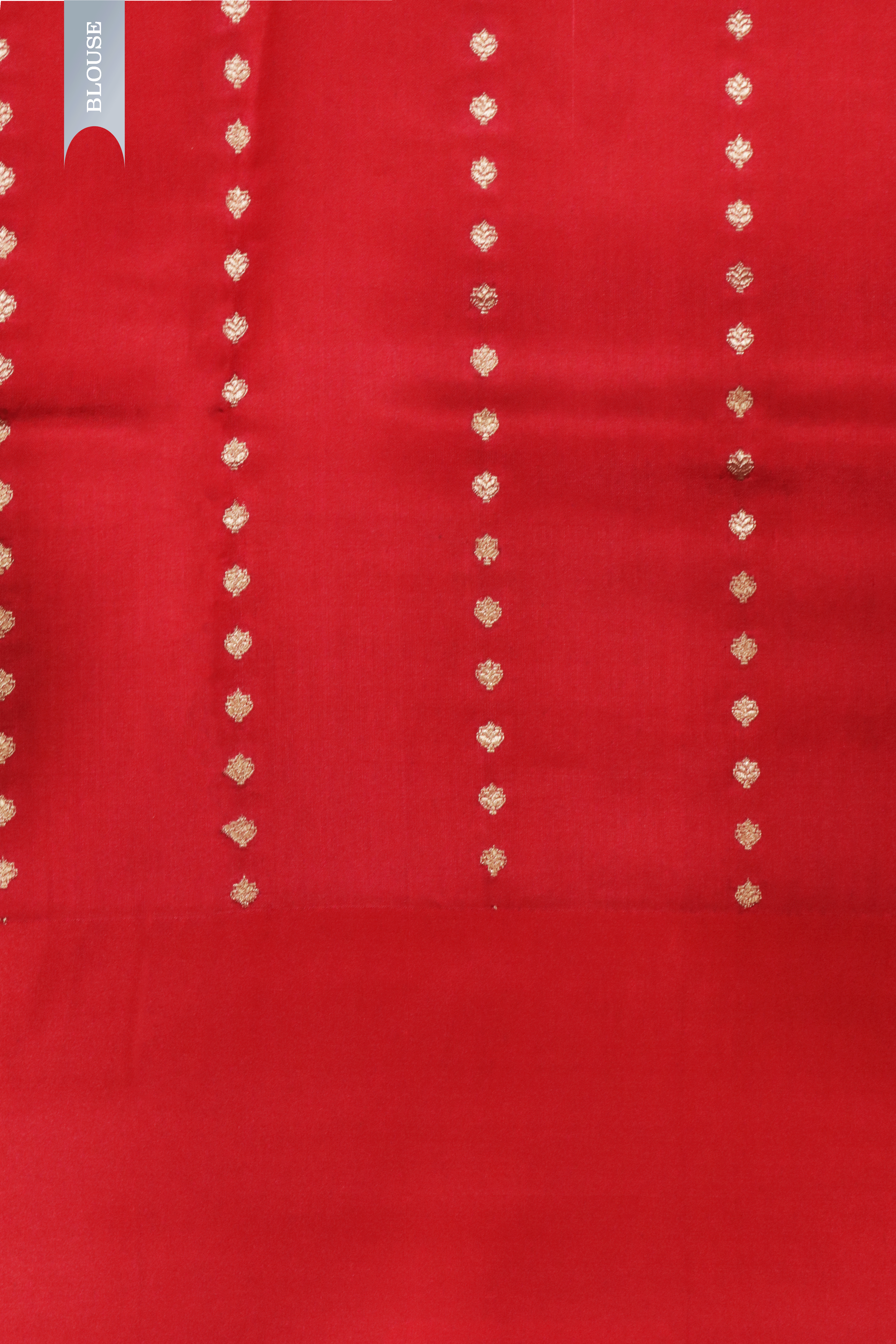 Rani Pink Banarasi Chanderi Silk Saree with Red Satin Border & Gold Motifs