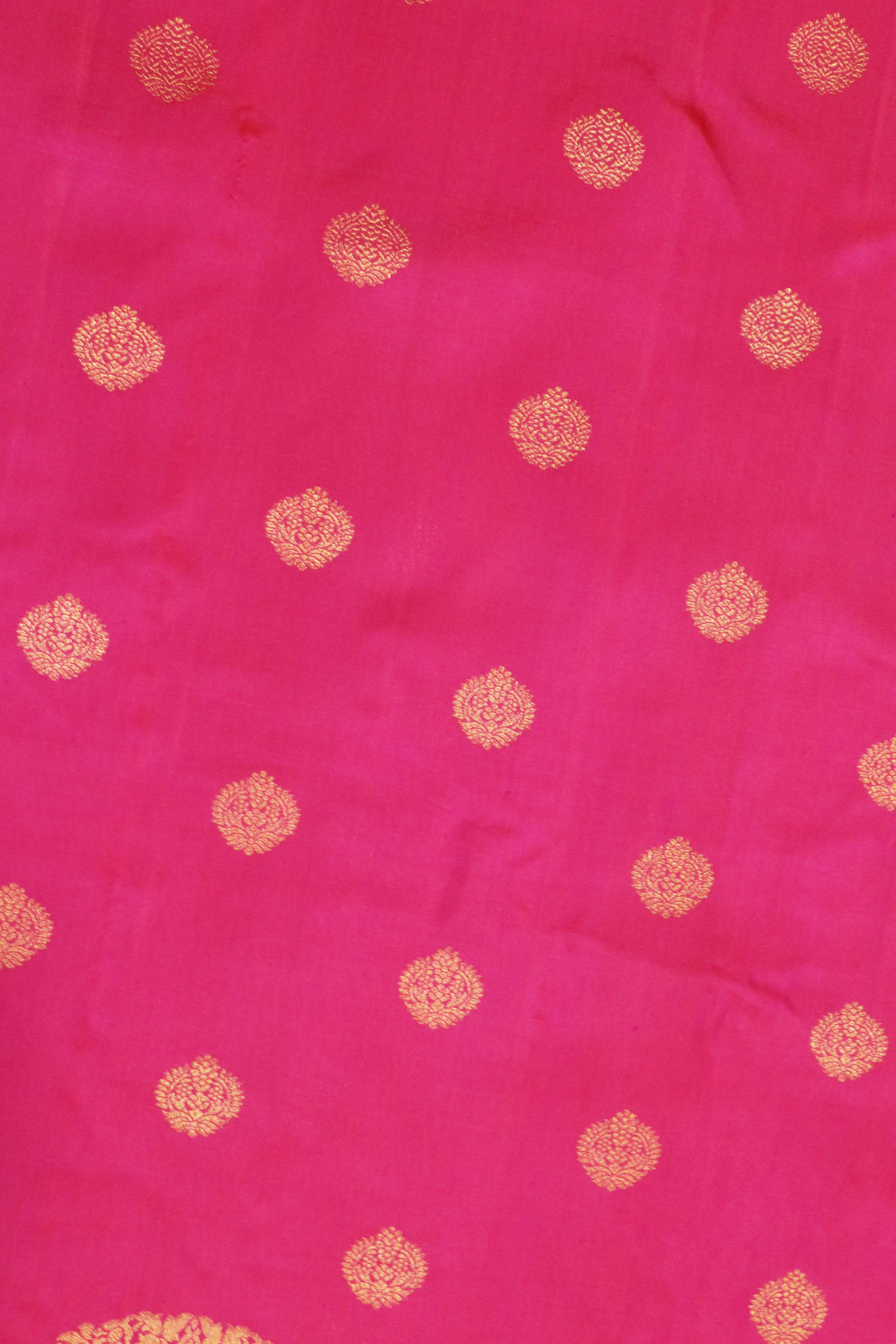 Rani Pink Kanchivaram Silk Saree with Gold Butta