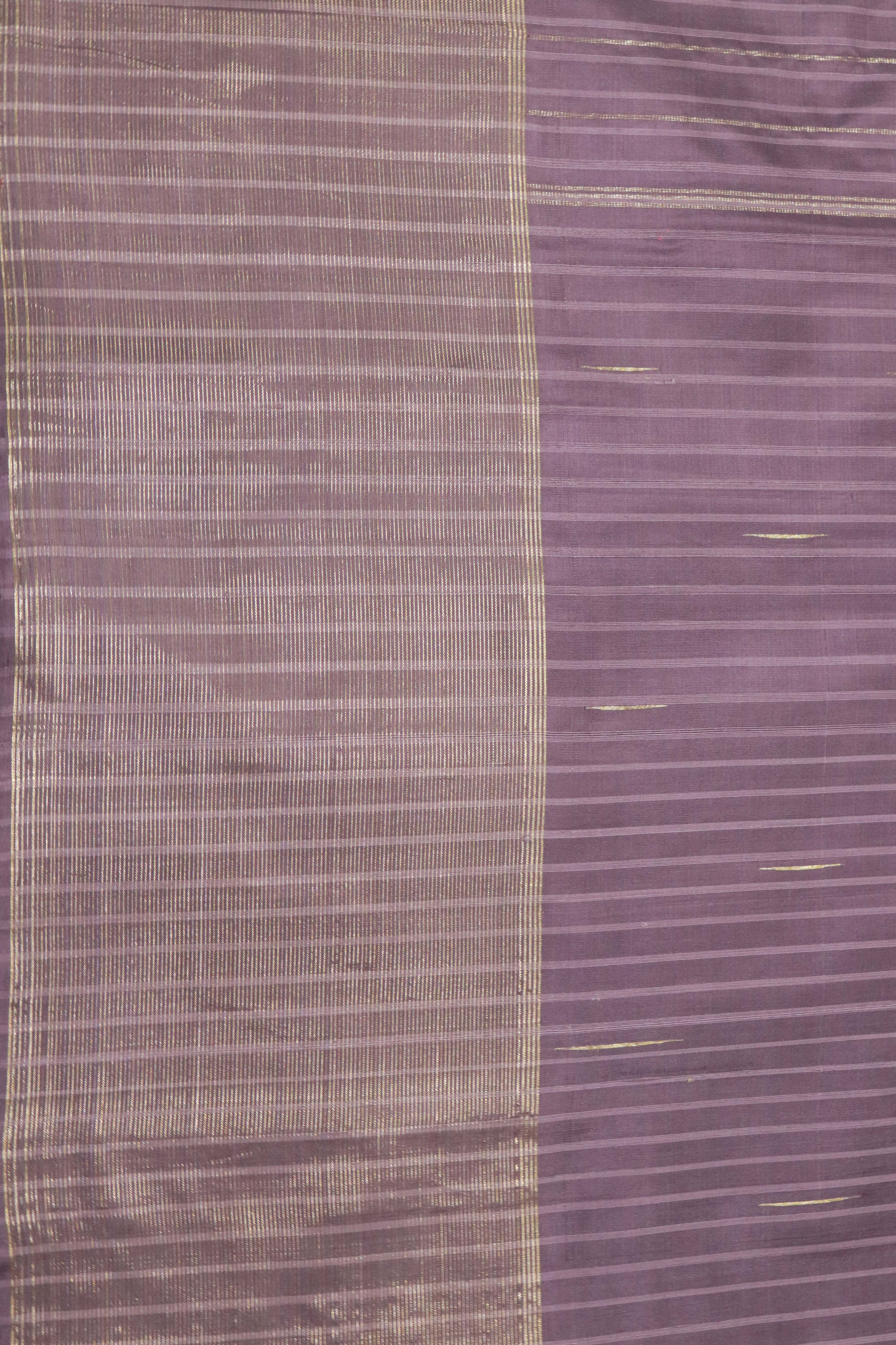 Lilac Kanchivaram Silk Saree with Zari Border