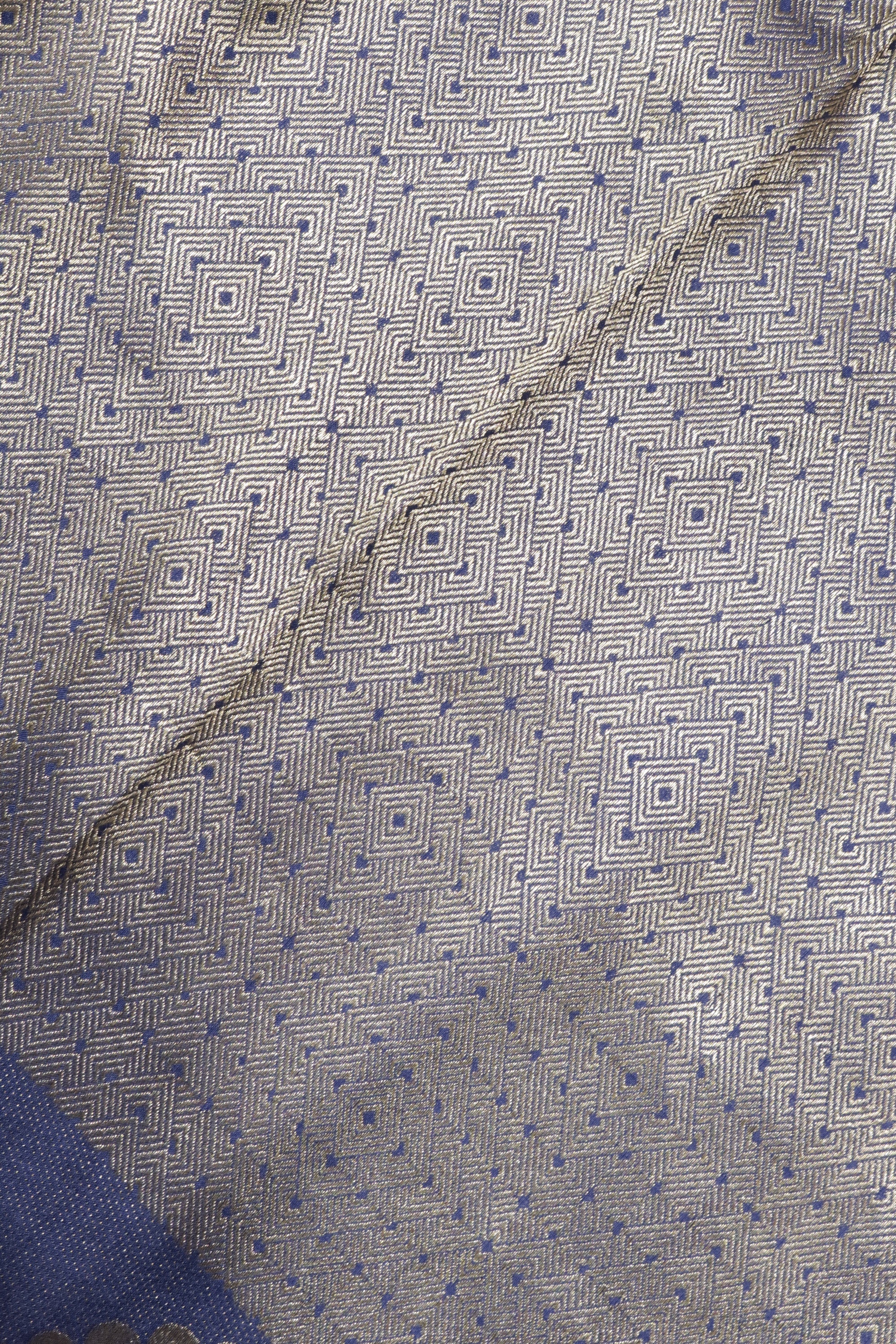 Violet Blue Banarasi Silk Saree with Geometric Zari Weaving
