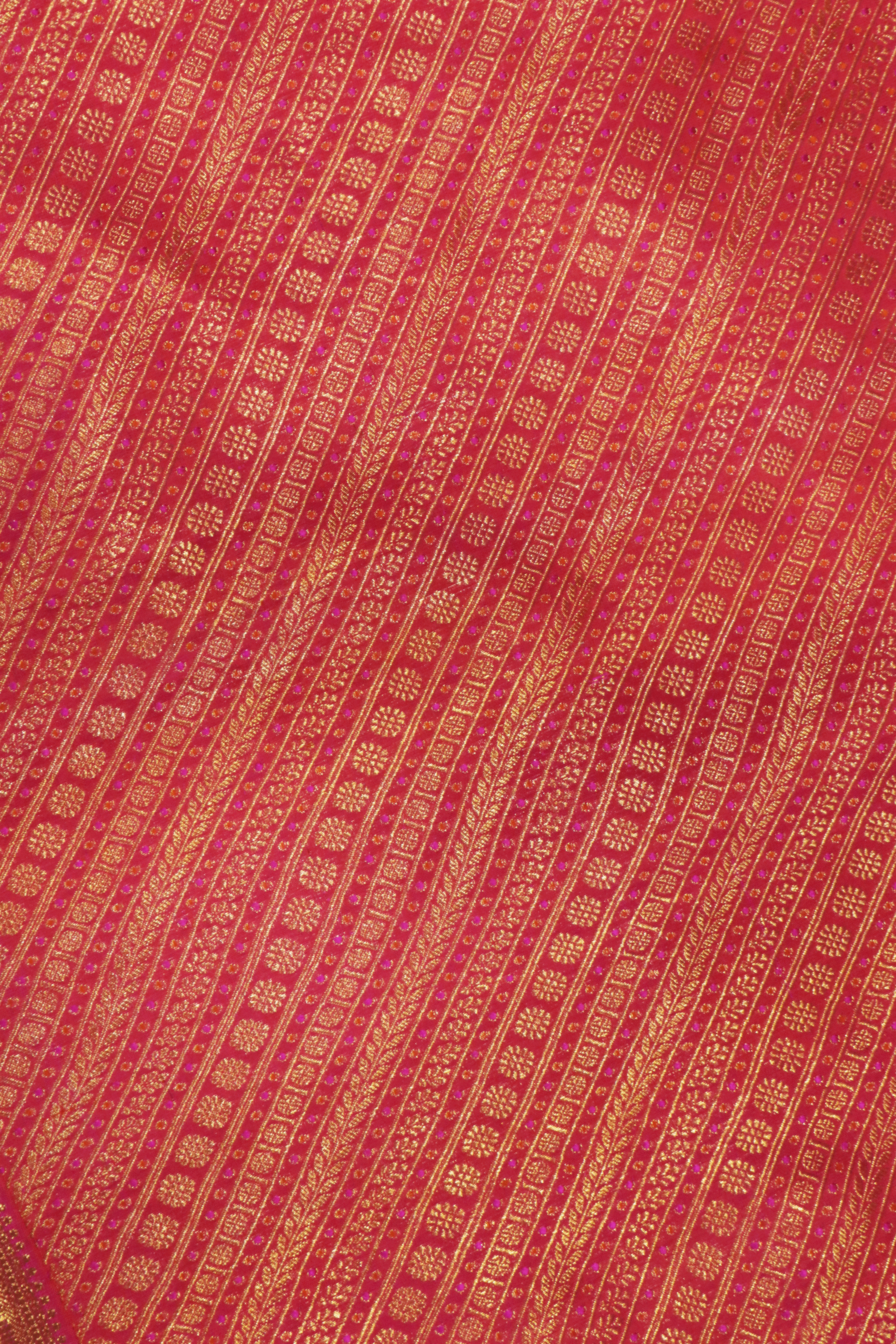 Coral Pink Kanchivaram Silk Saree with Meena Weaving