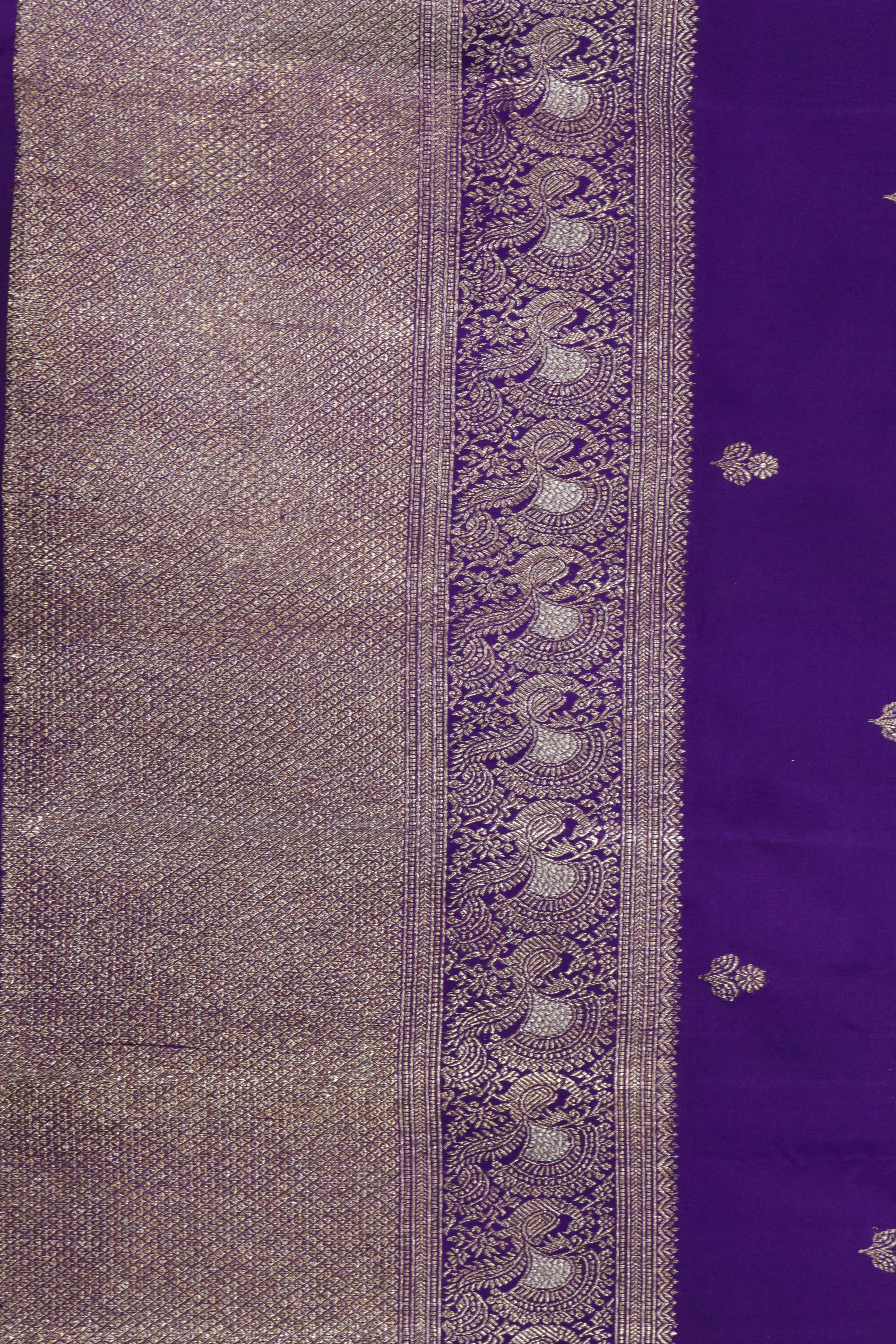 Purple Kanchivaram Silk Saree Butti & Fancy Border