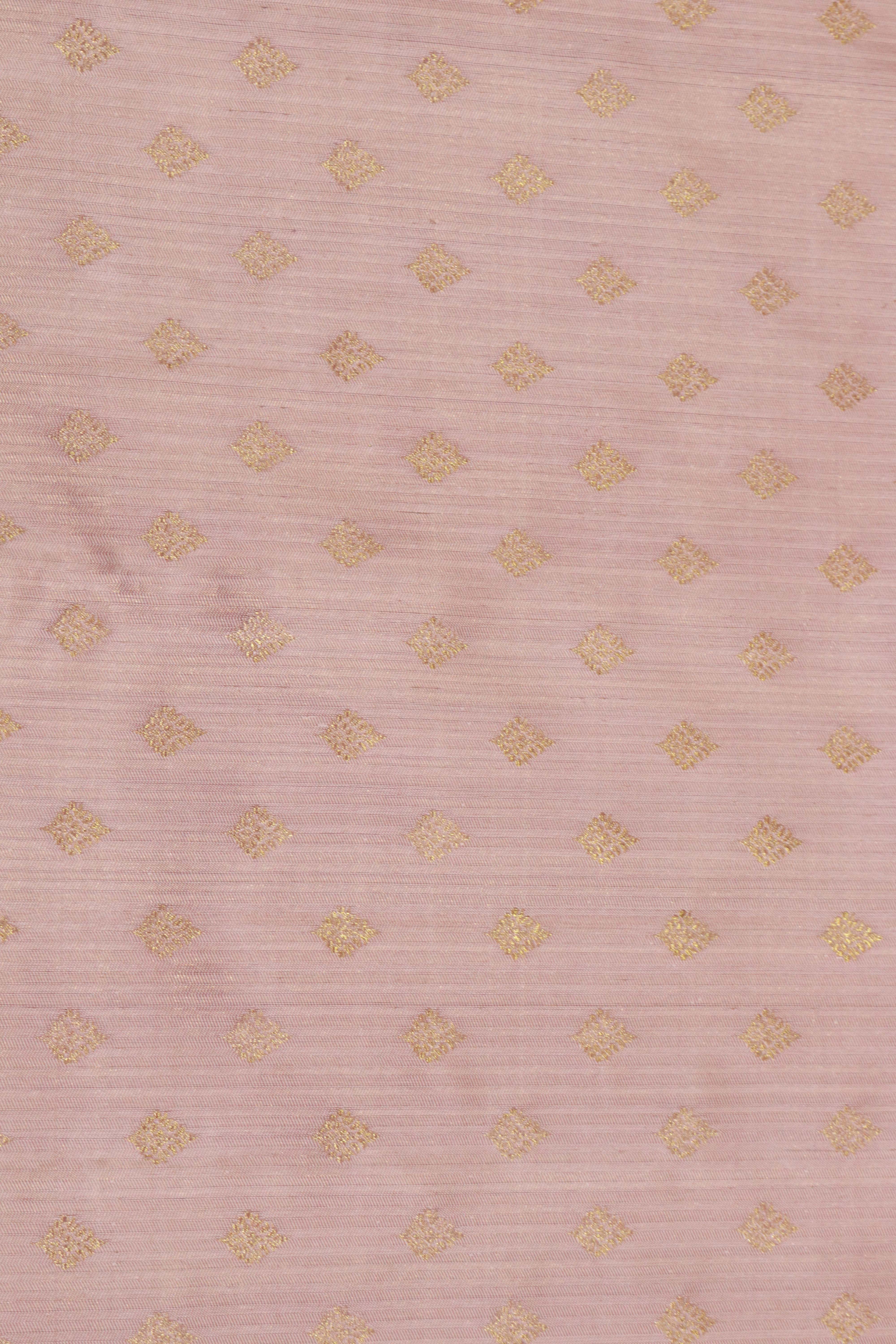 Mauve Pink Kanchivaram Silk Saree with Zari Butti & Fancy Border