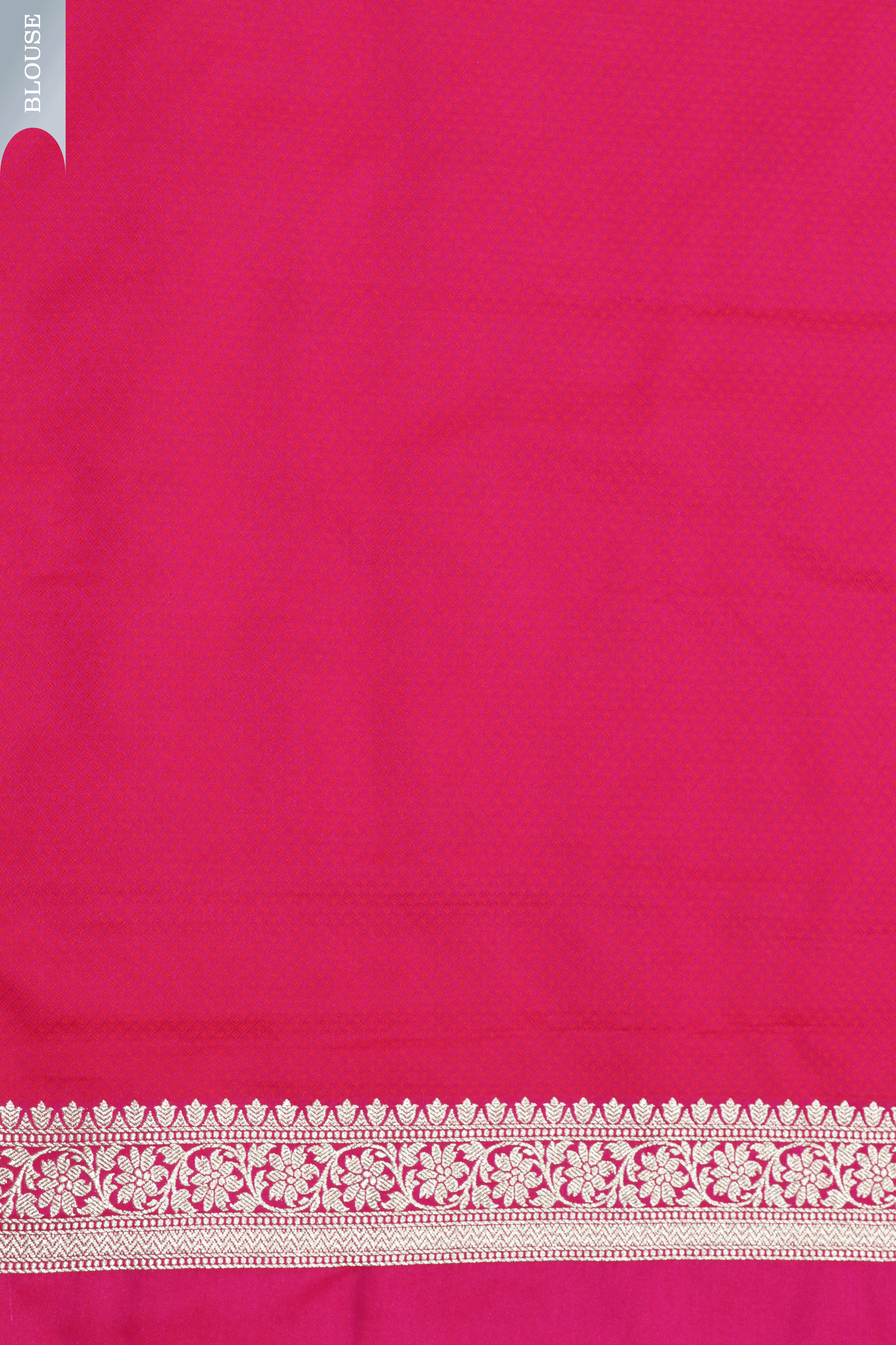 Magenta Pink Banarasi Semi-Silk Saree with Orange Thread & Zari Motifs
