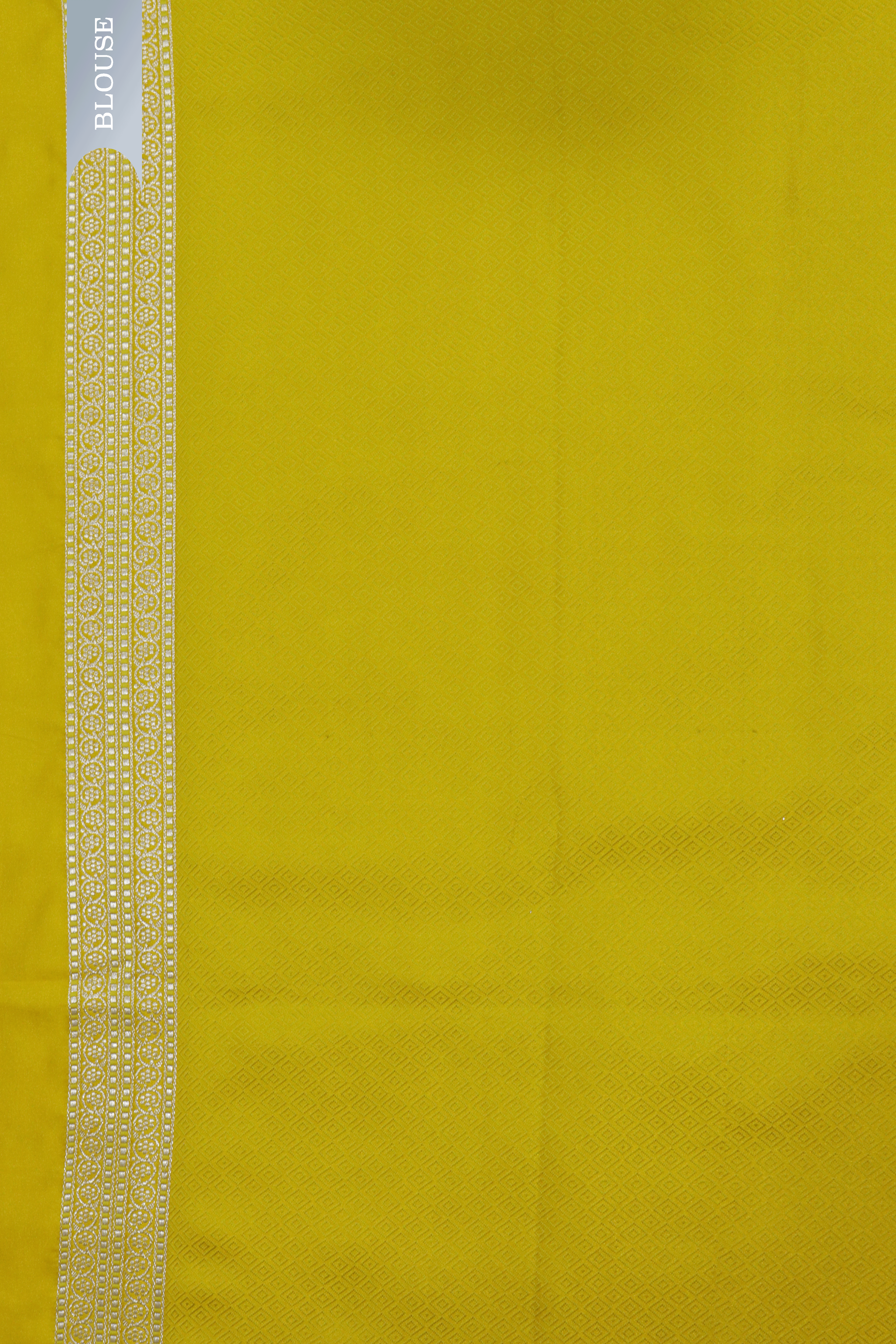 Yellow Banarasi Semi Silk Saree with Thread Weaving, Zari Butti & Woven Border