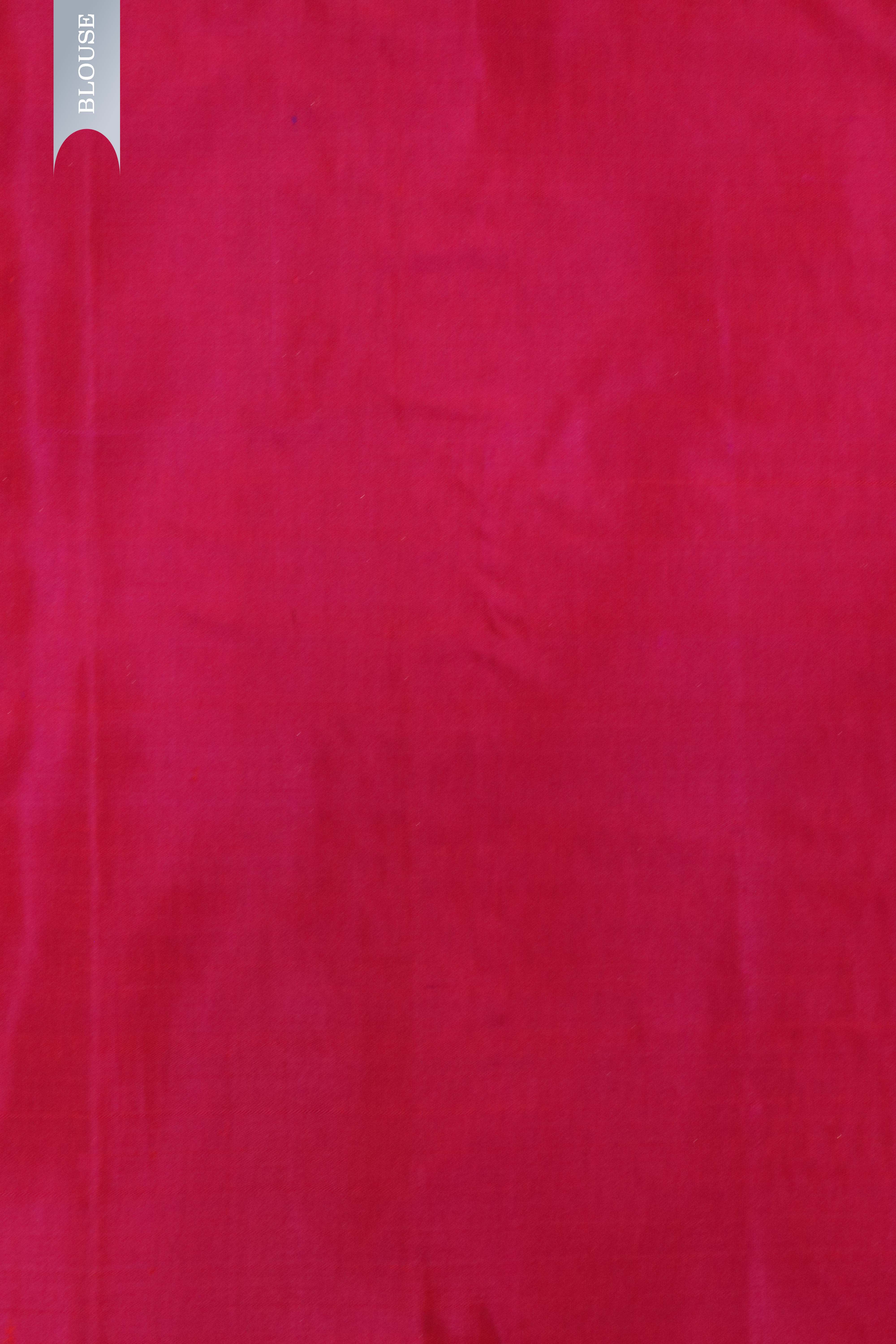 Orange Kanchivaram Silk Saree with Butta & Contrast Vanasingaram Border