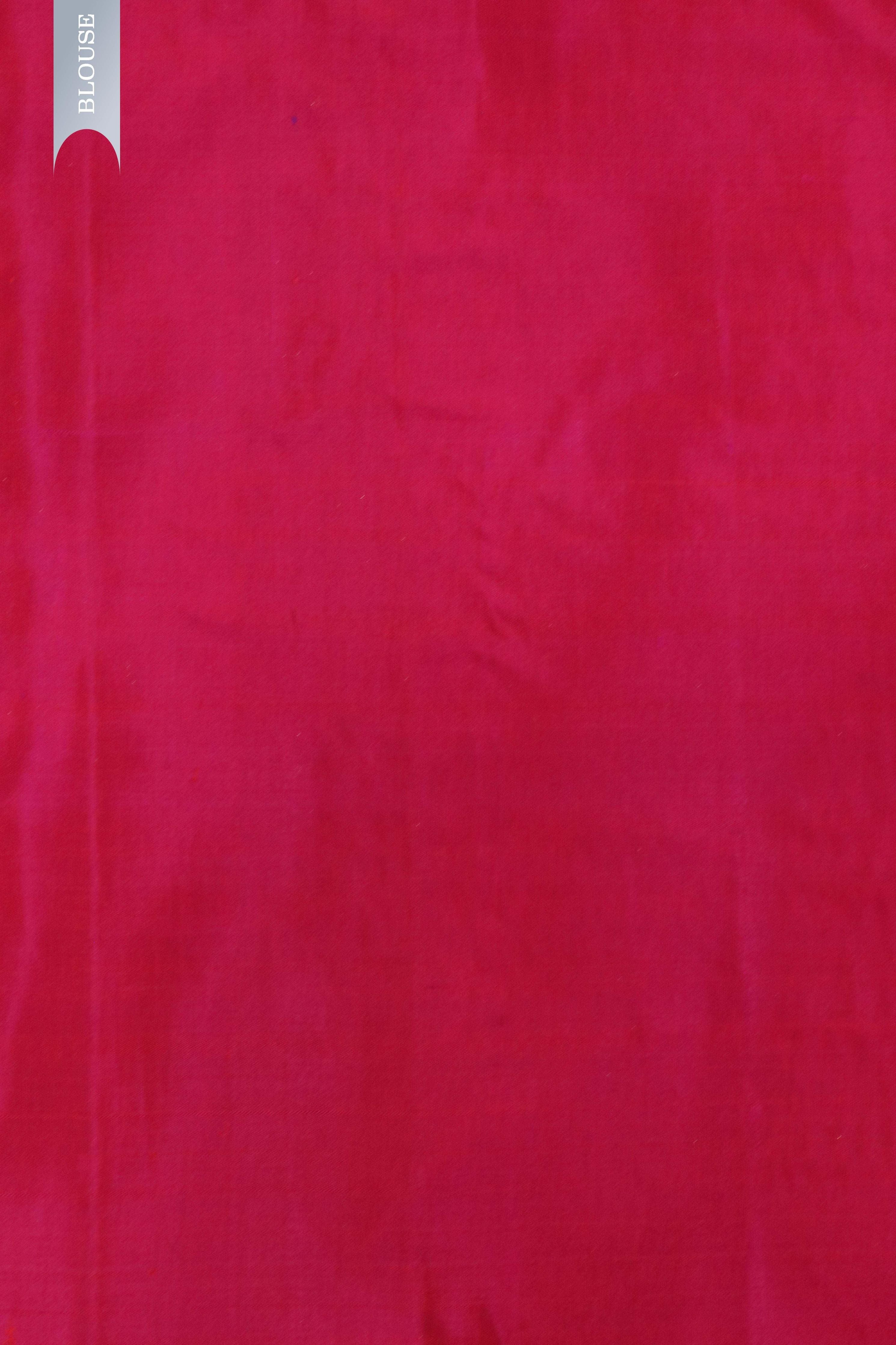 Orange Kanchivaram Silk Saree with Butta & Contrast Vanasingaram Border - Mokshaa