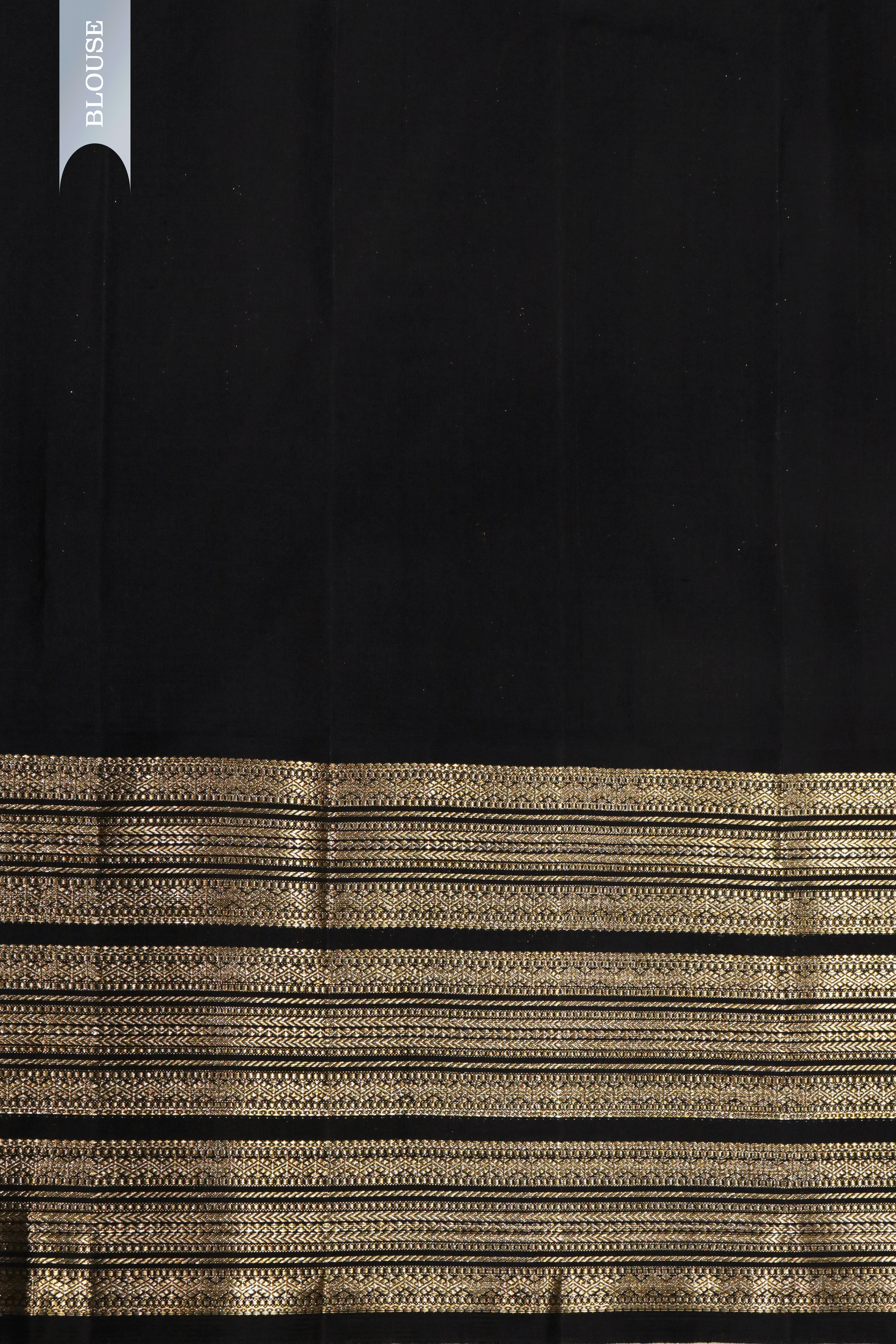 Red Kanchivaram Silk Saree with Golden Buttas and Black Zari Border