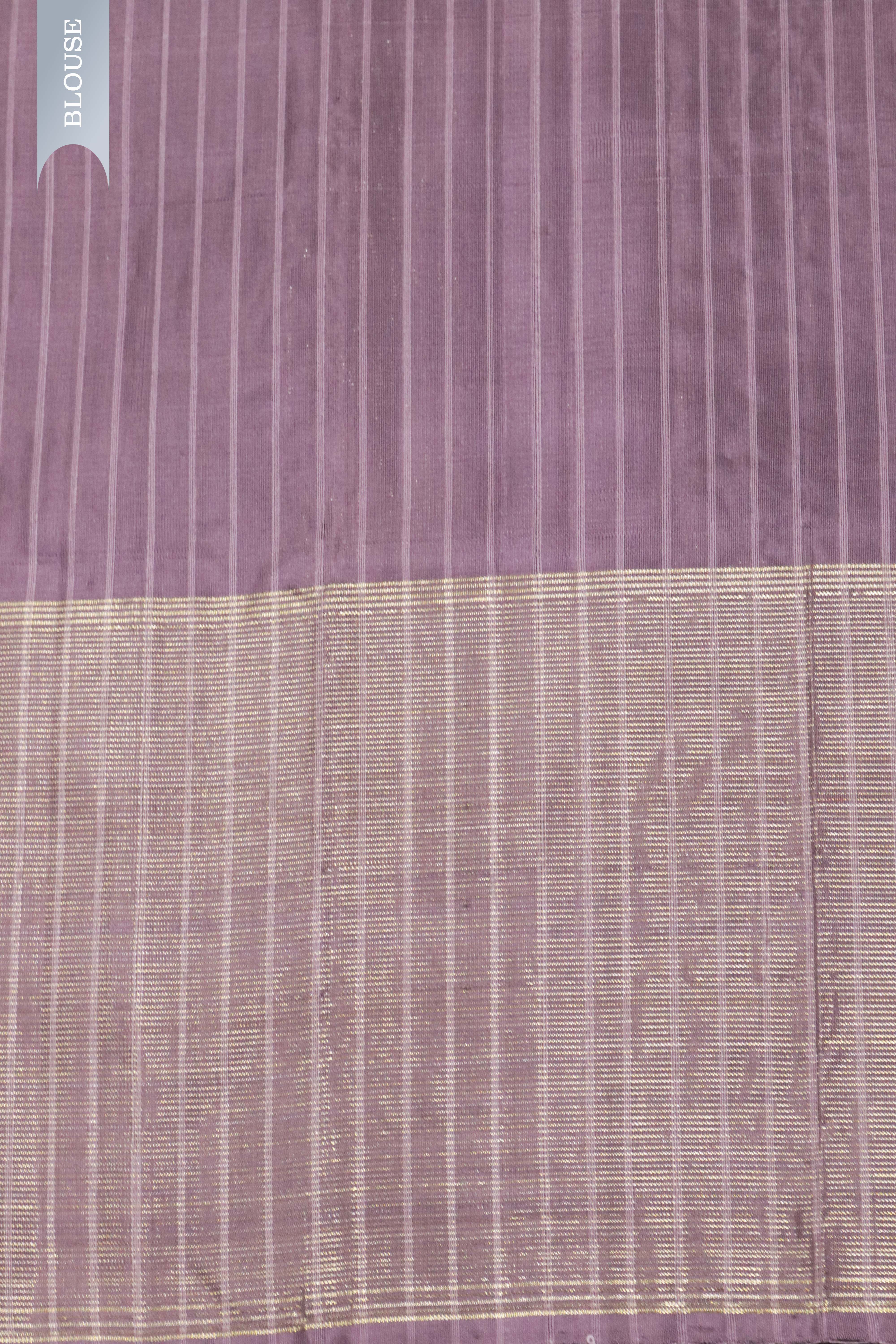 Lilac Kanchivaram Silk Saree with Zari Border
