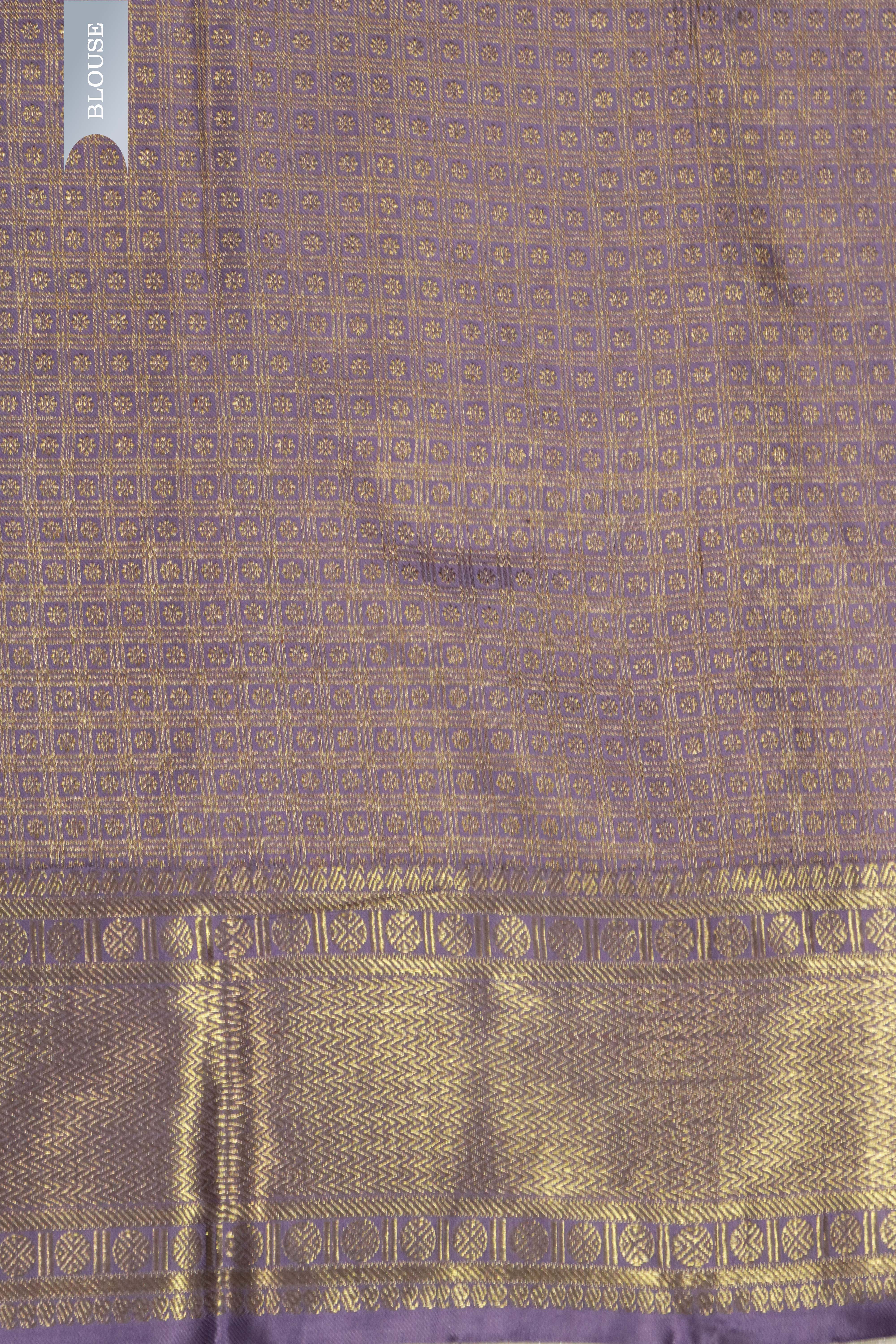 Lavender Kanchivaram Silk Saree with Gold & Silver Zari