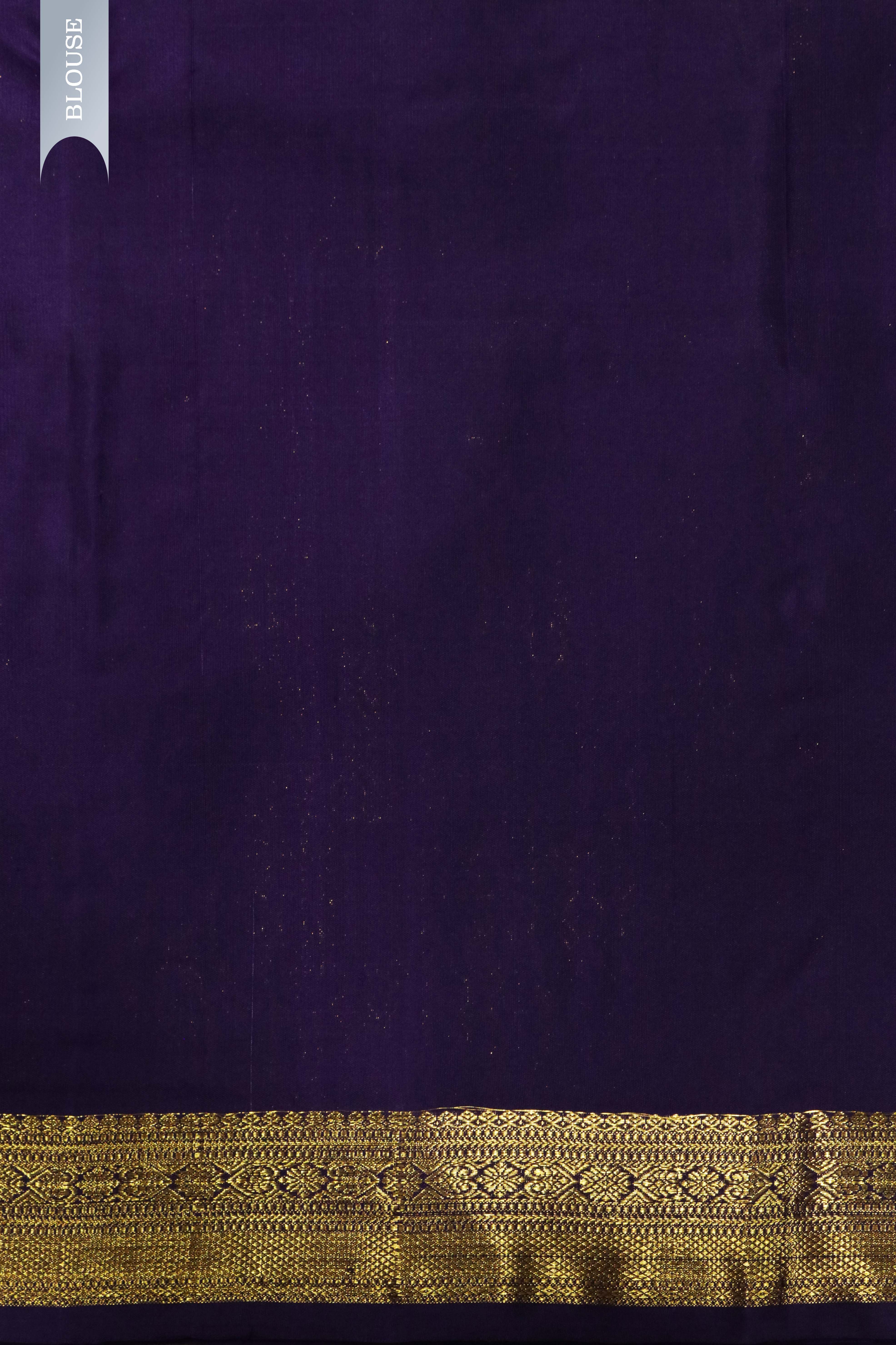 Purple Kanchivaram Silk Saree with Birds Butti & Zari Border