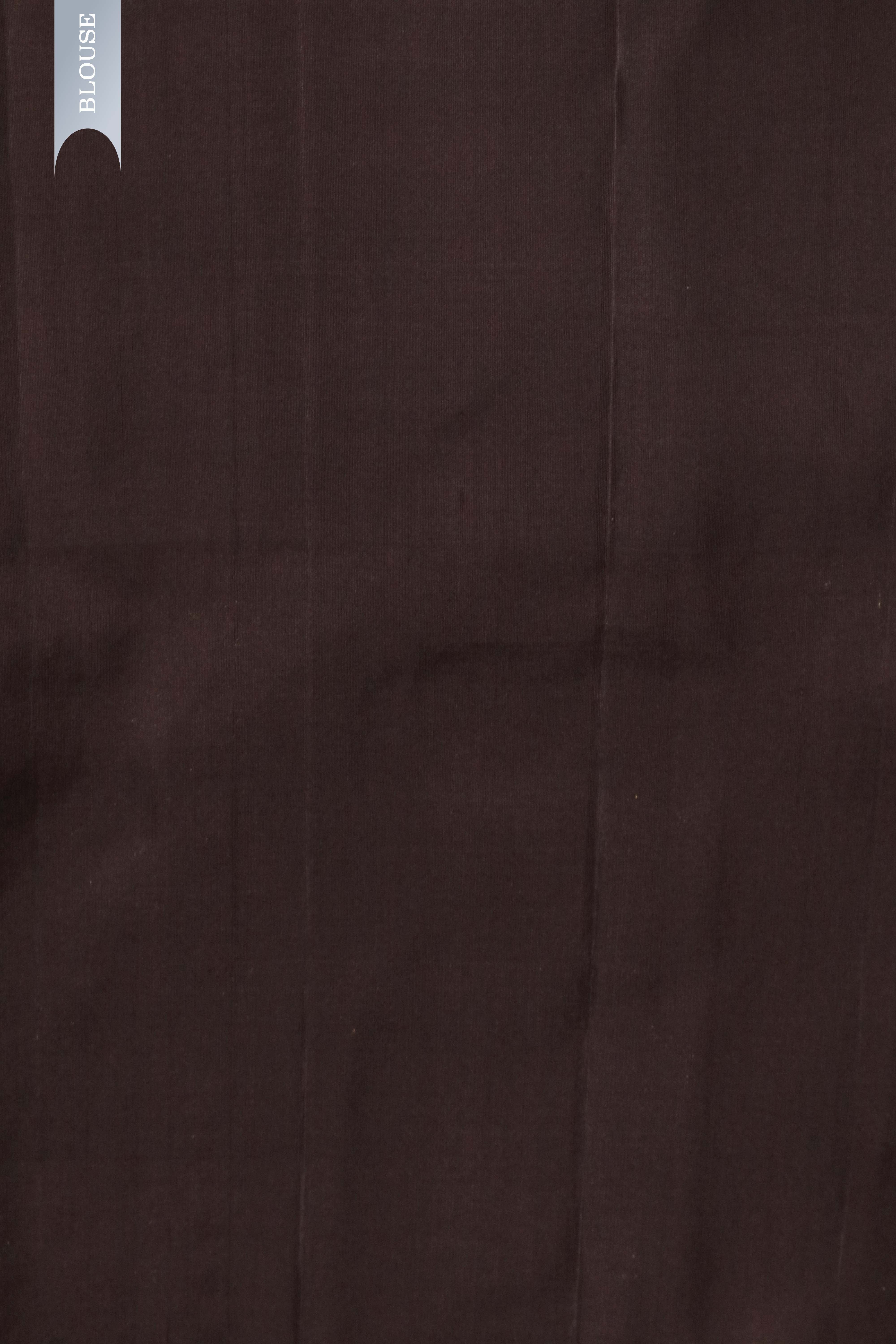 Brown Kanchivaram Silk Saree with Peacock Motifs