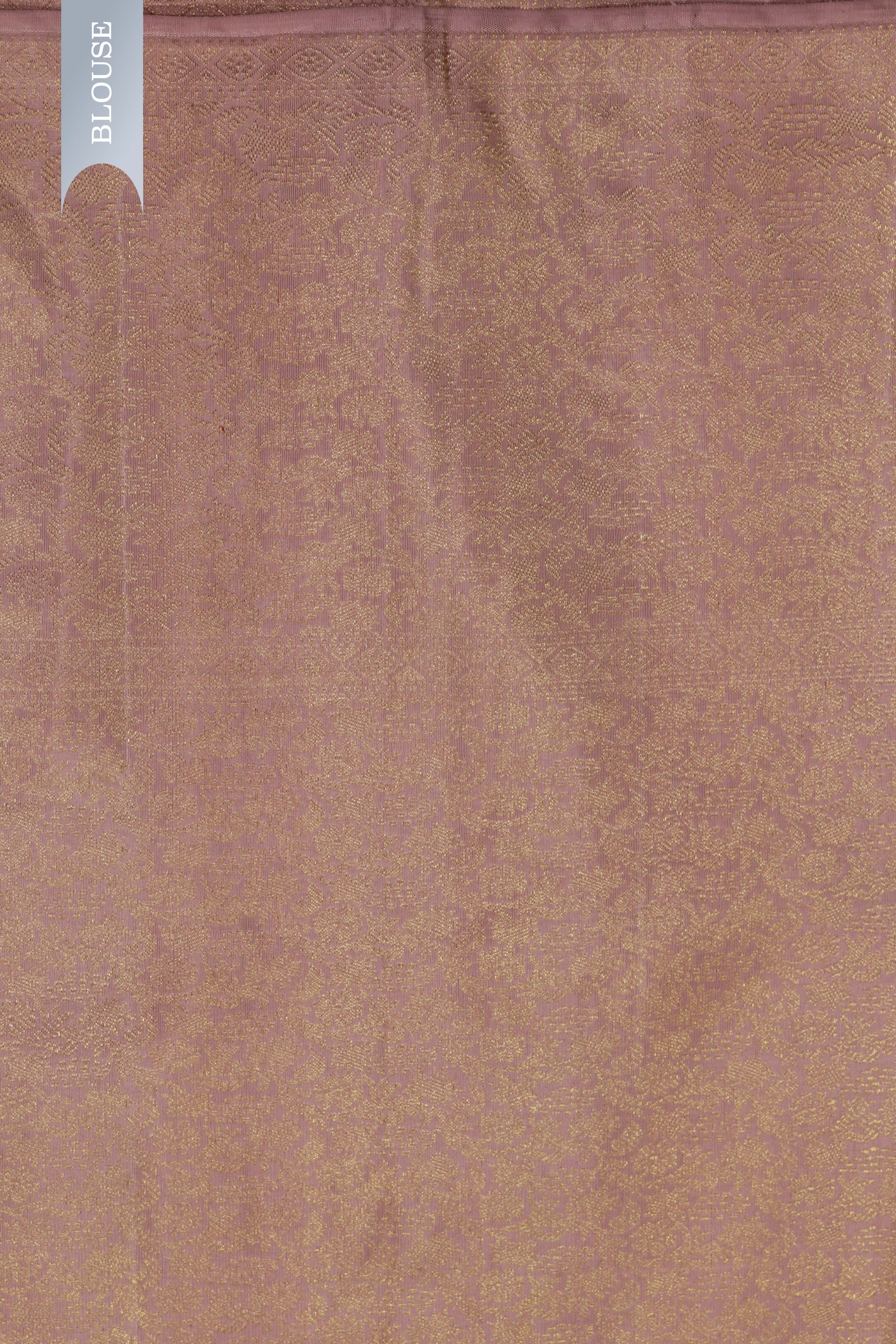Mauve Pink Kanchivaram Silk Saree with Zari Butti & Fancy Border