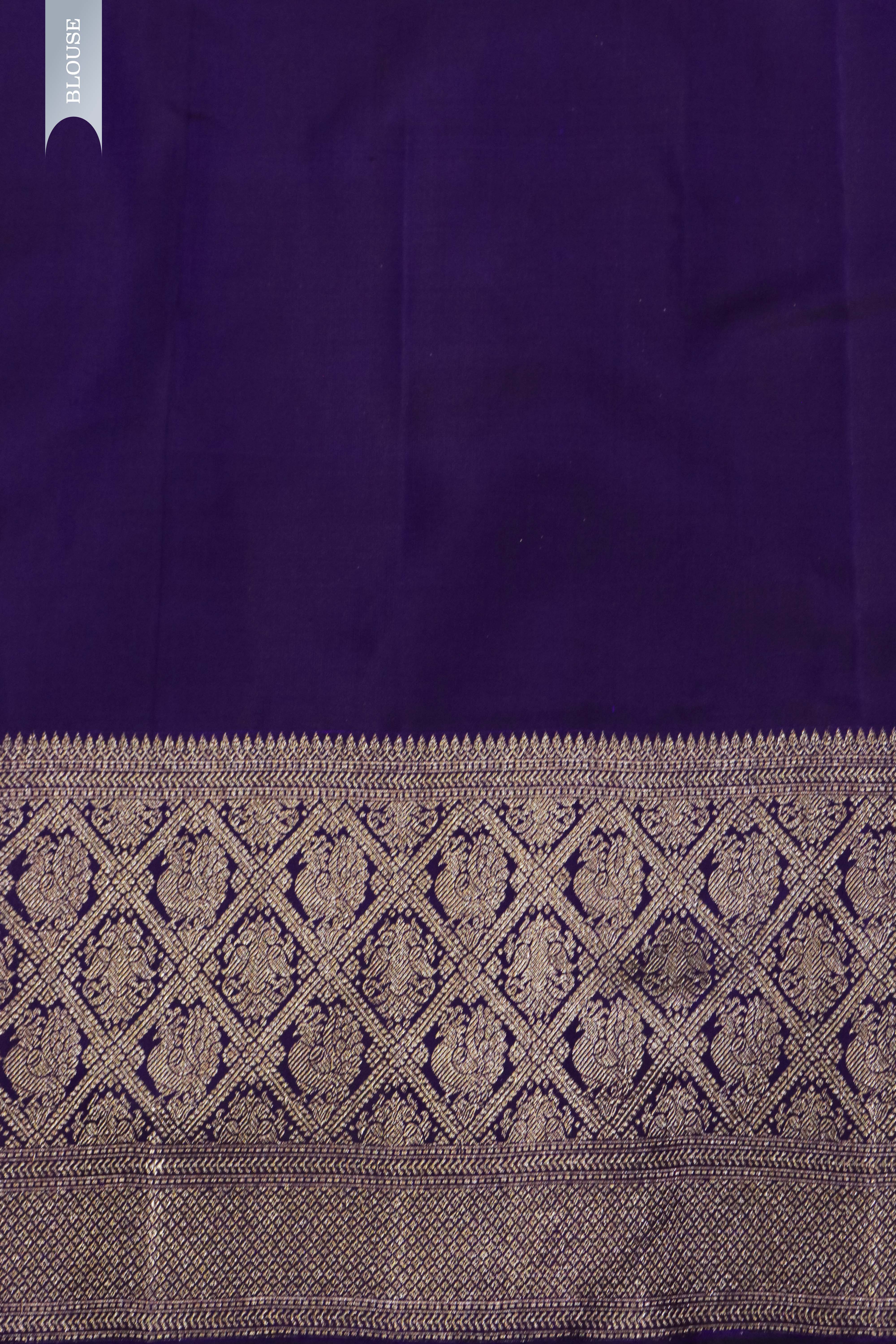 Purple Kanchivaram Silk Saree with Zari Butti & Fancy Border