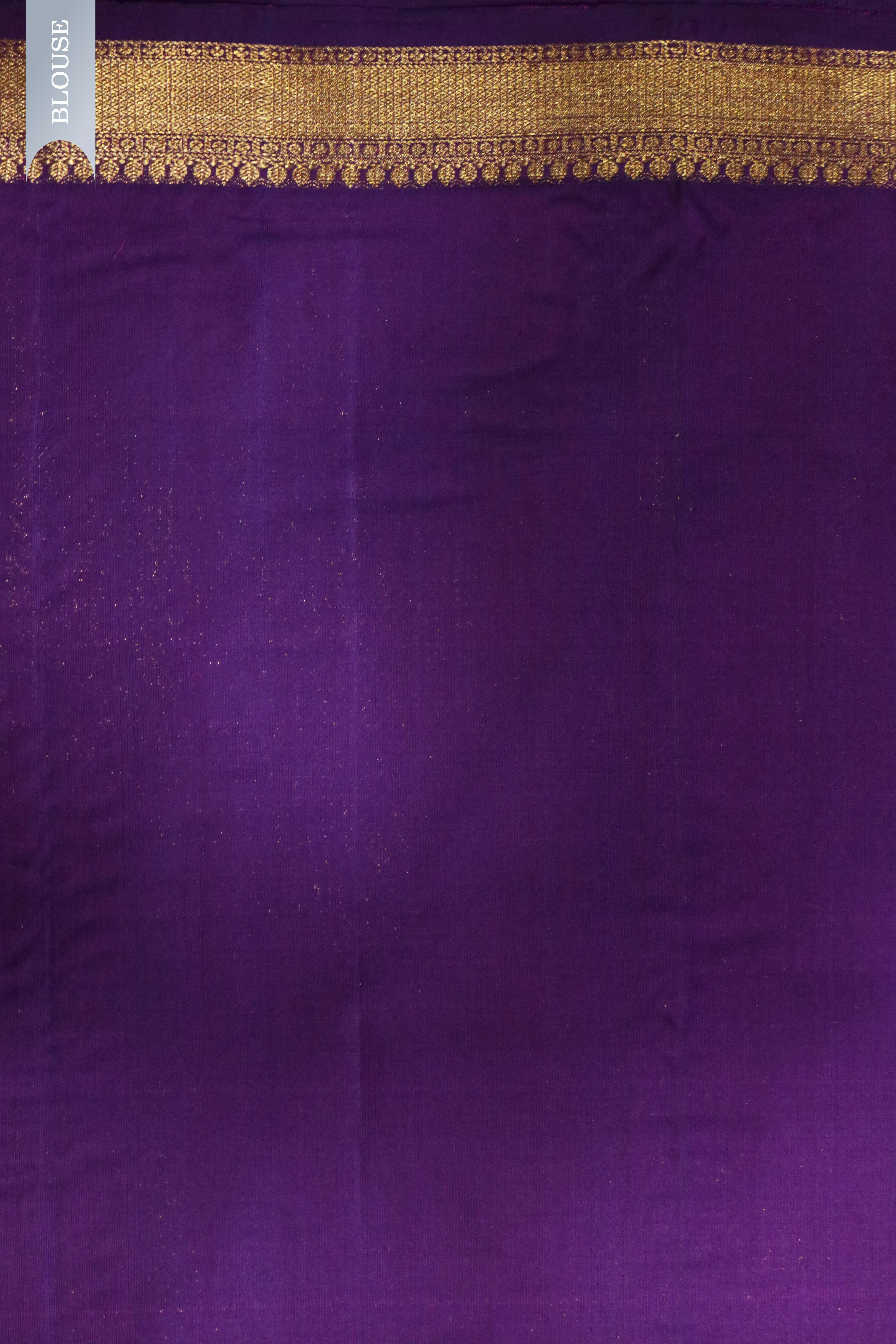 Purple Kanchivaram Silk Saree with Thread Butta