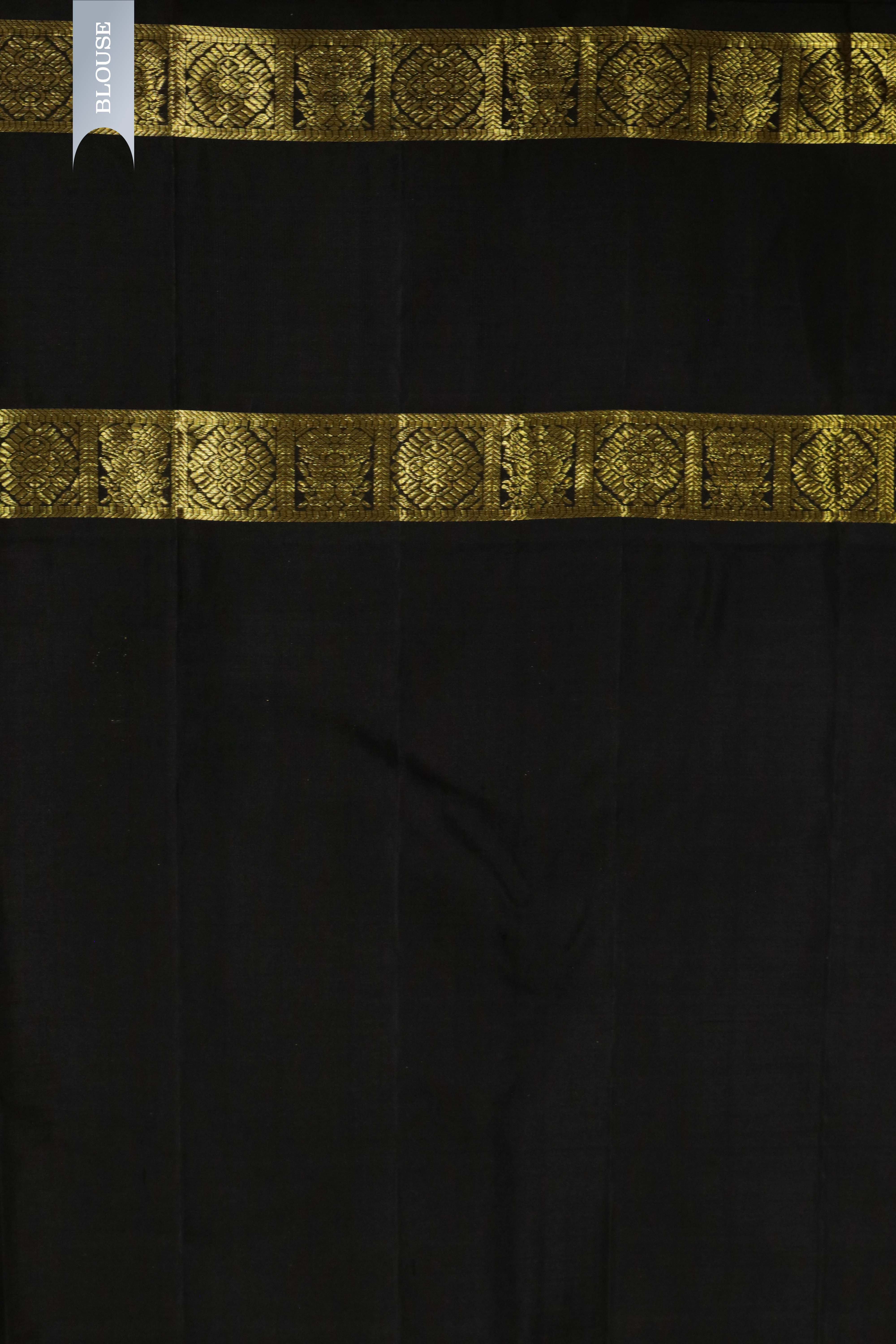 Yellow Kanchivaram Silk Saree with Black Retapet Border