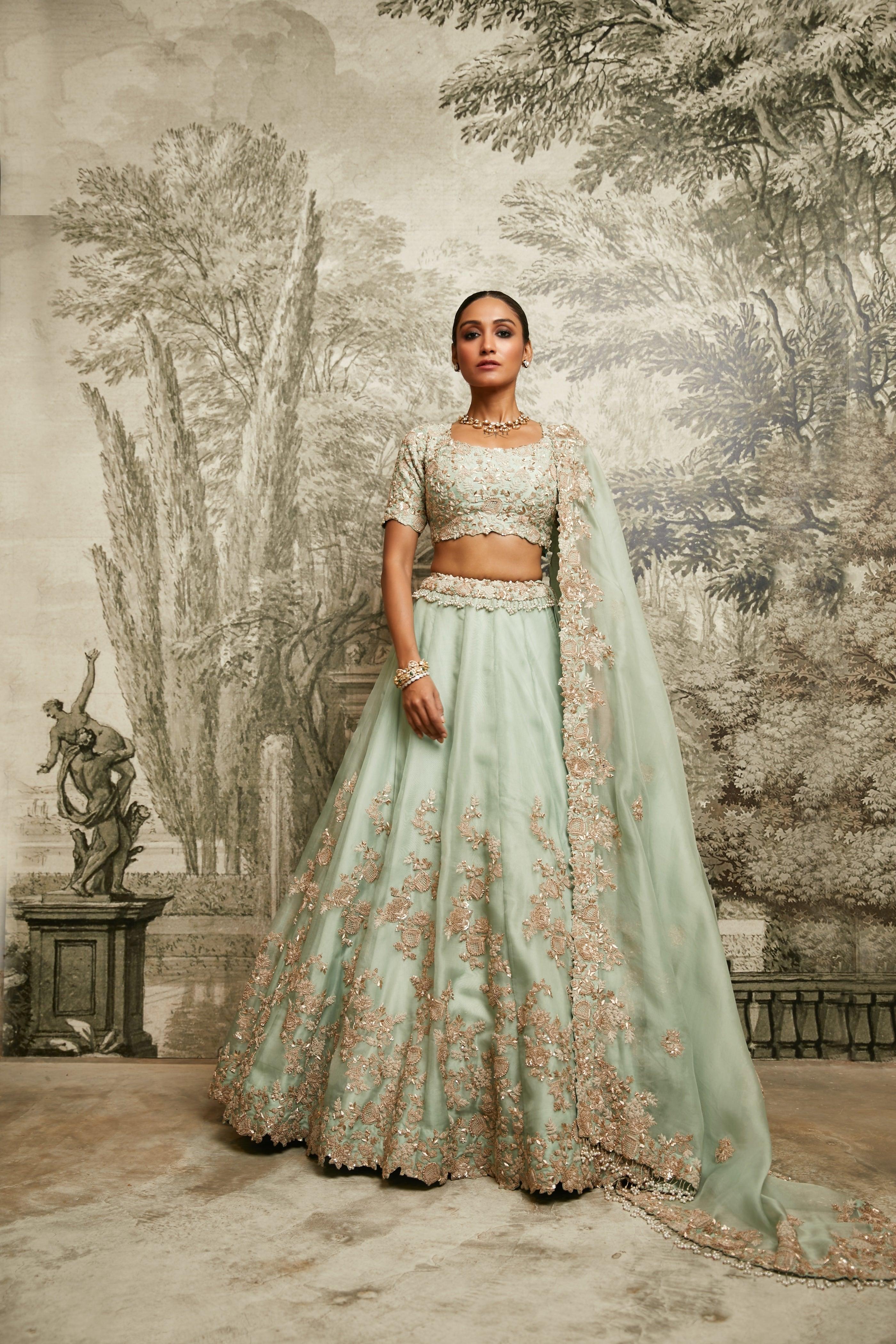 Aqua Dori Resham Lehenga Set - Mokshaa