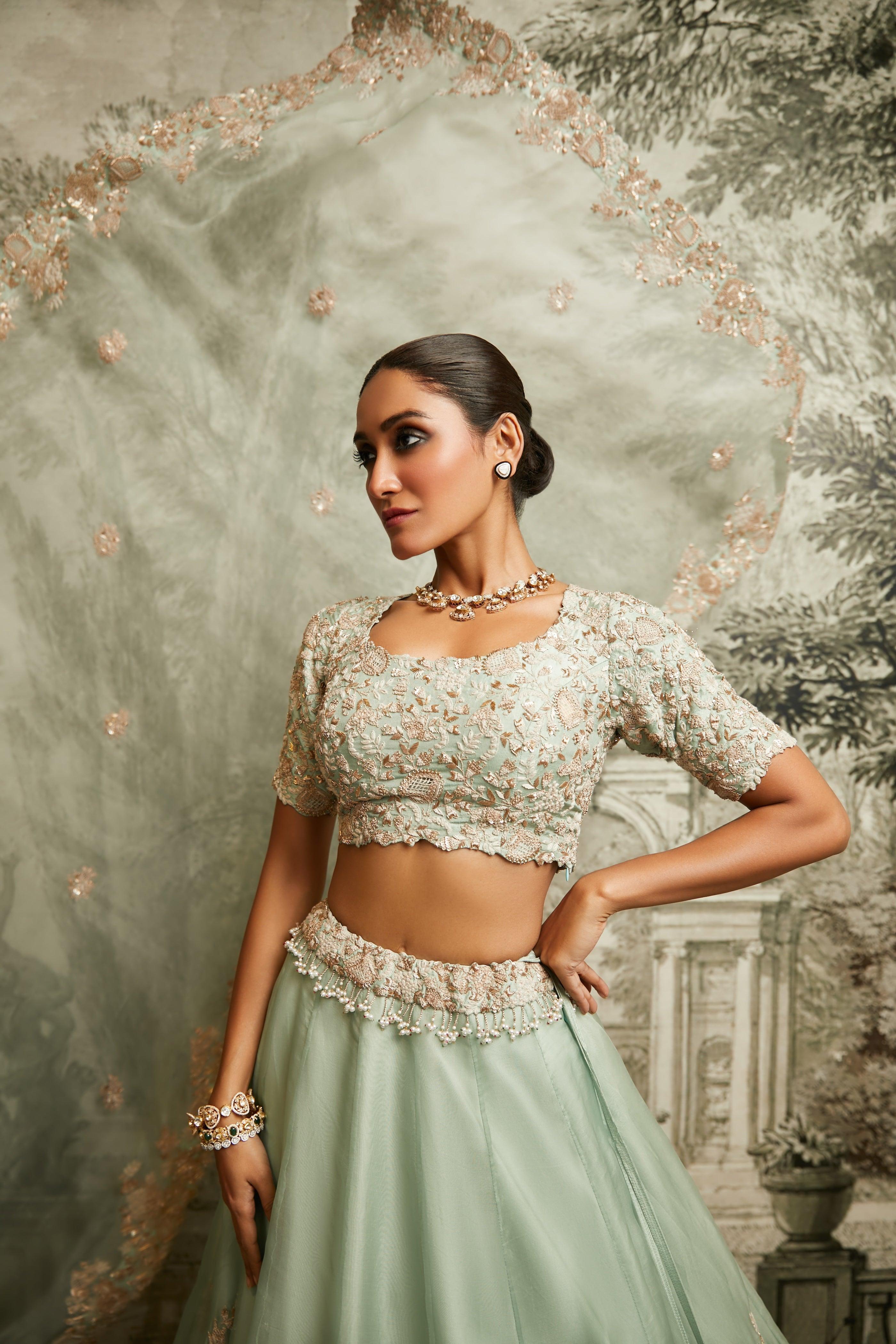 Aqua Dori Resham Lehenga Set - Mokshaa