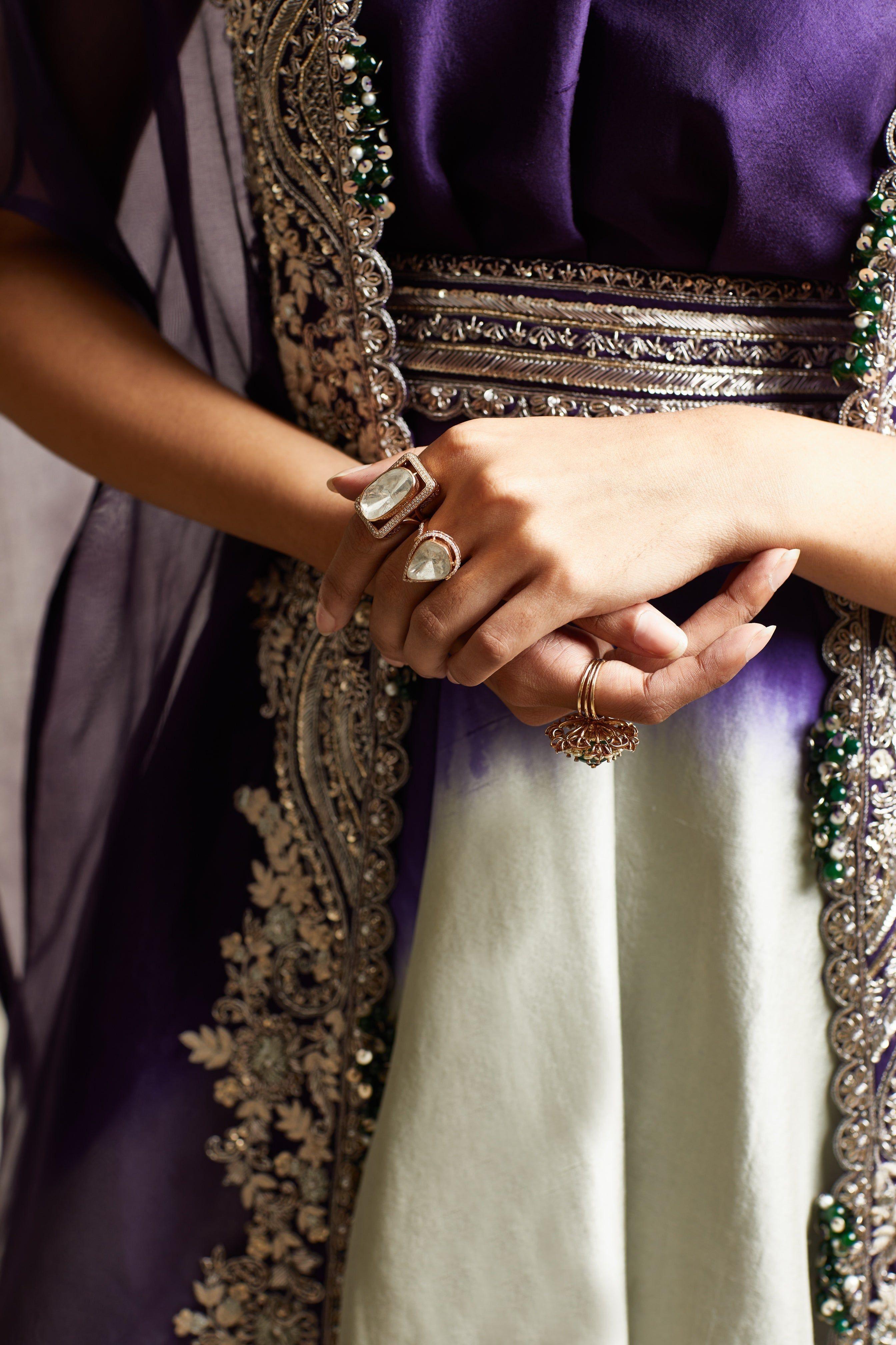 Dark Purple Cape Set  Mokshaa