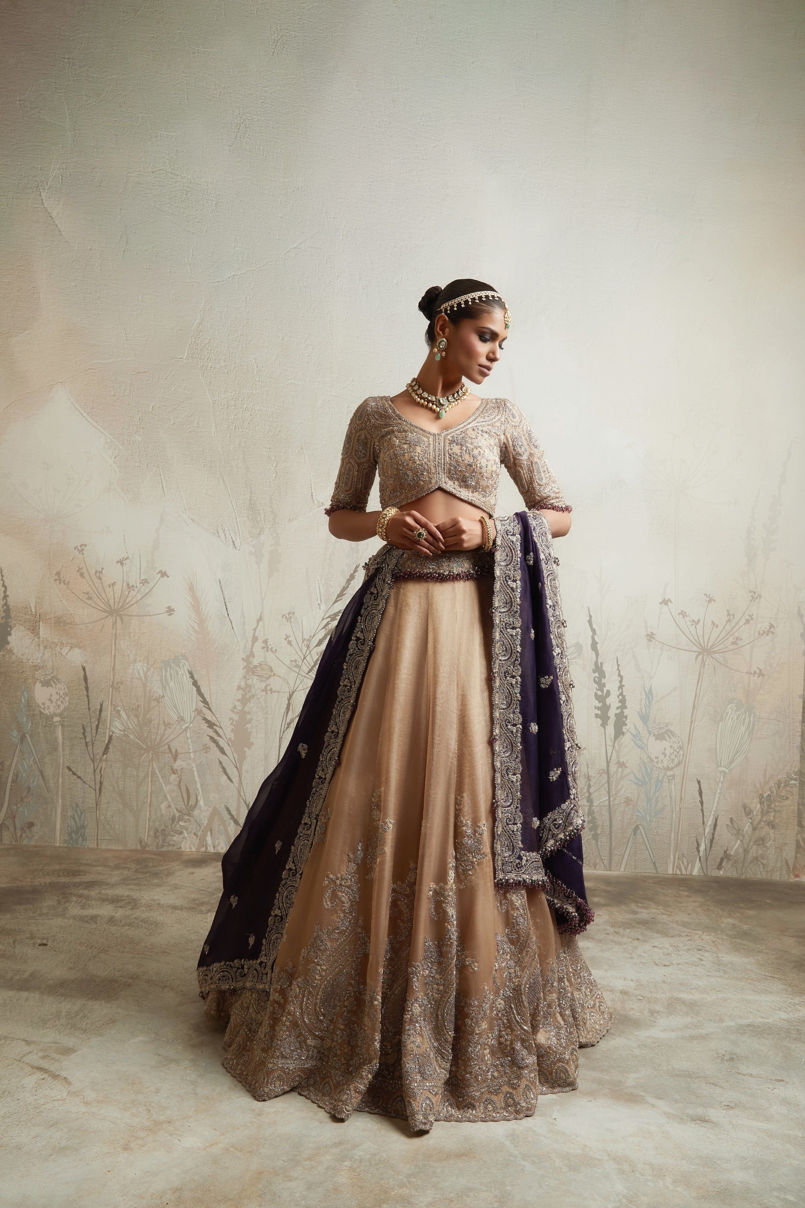 Gold Embroidered Lehenga Set Mokshaa