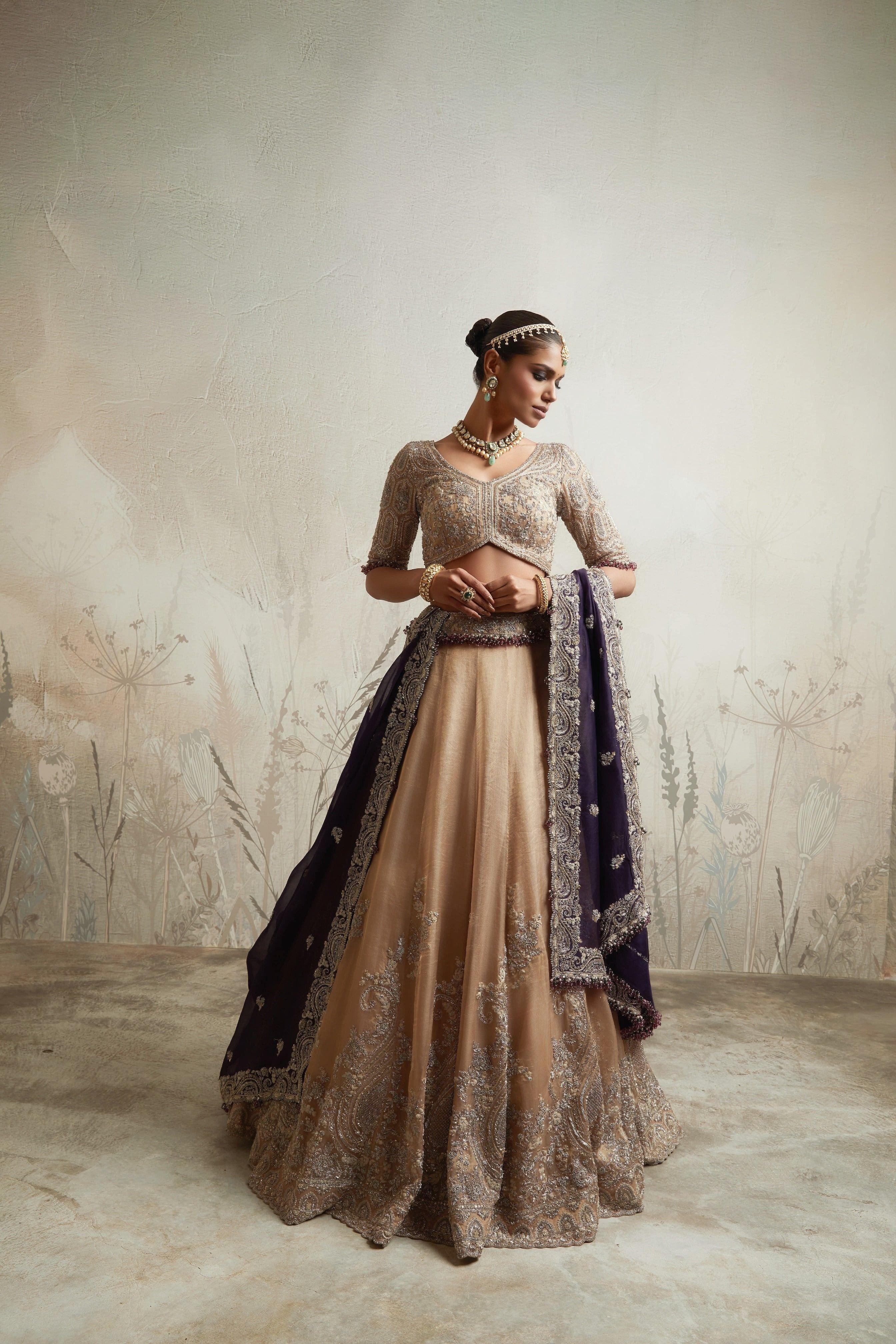 Gold Embroidered Lehenga Set Mokshaa