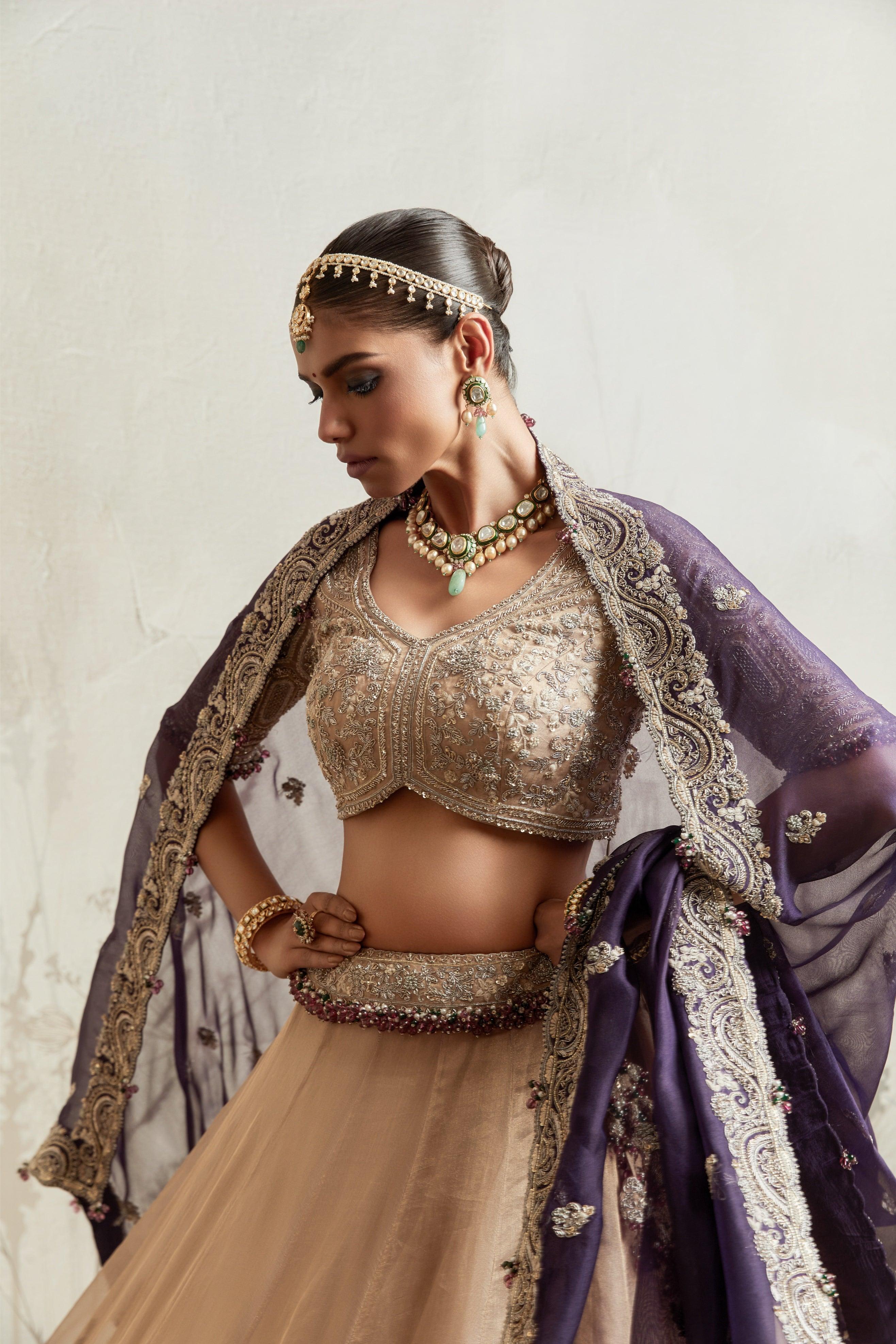 Gold Embroidered Lehenga Set Mokshaa