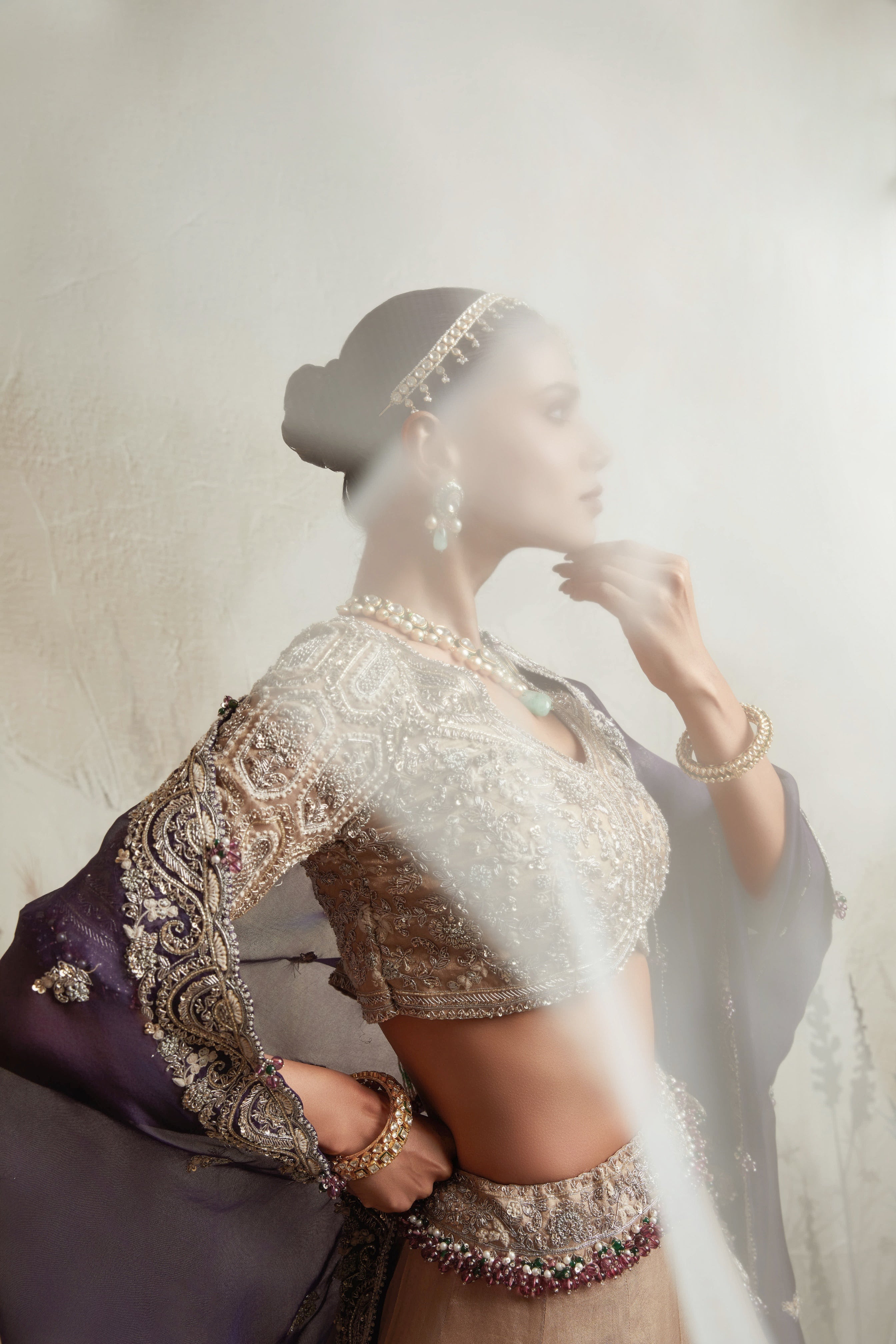 Gold Embroidered Lehenga Set Mokshaa