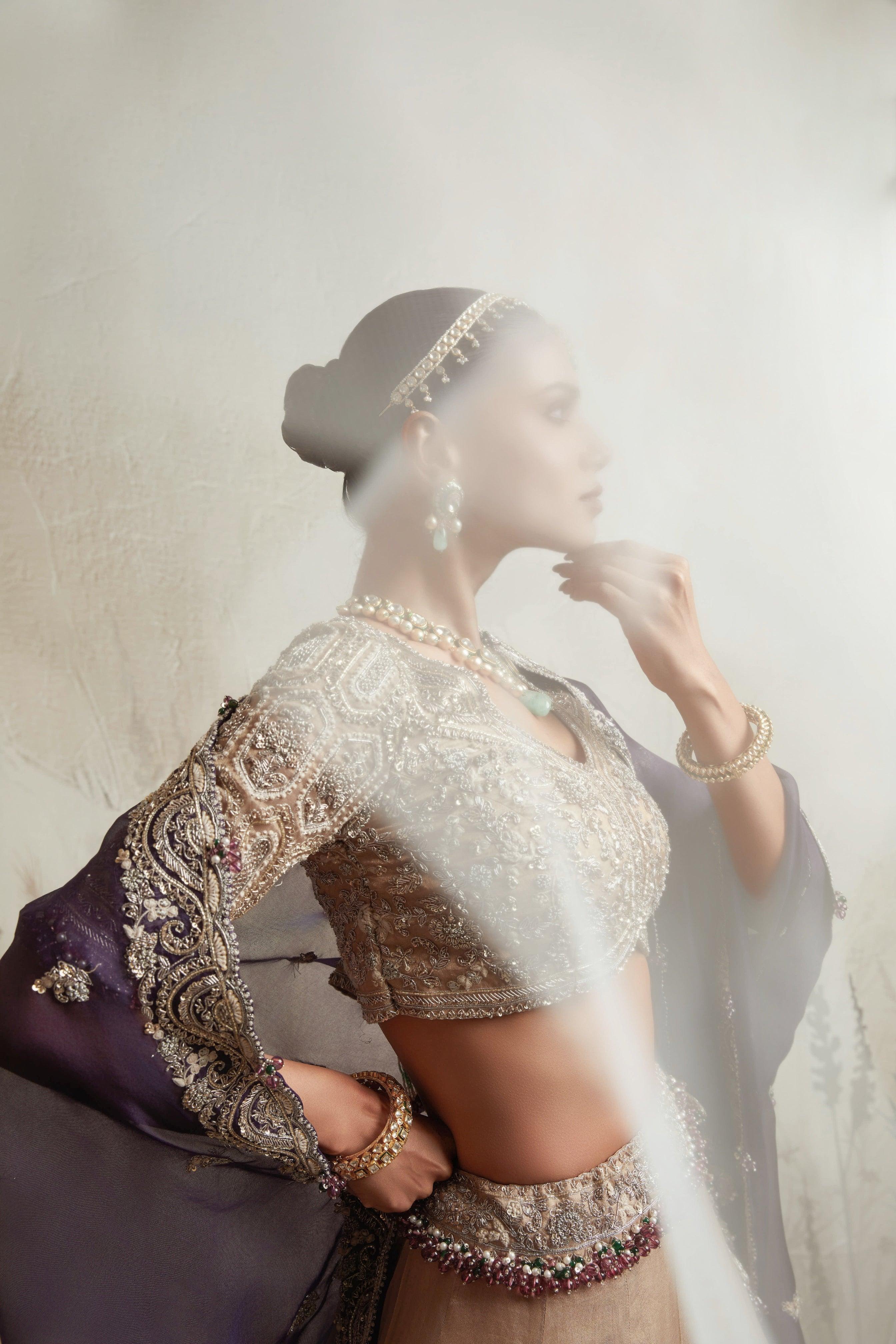 Gold Embroidered Lehenga Set Mokshaa