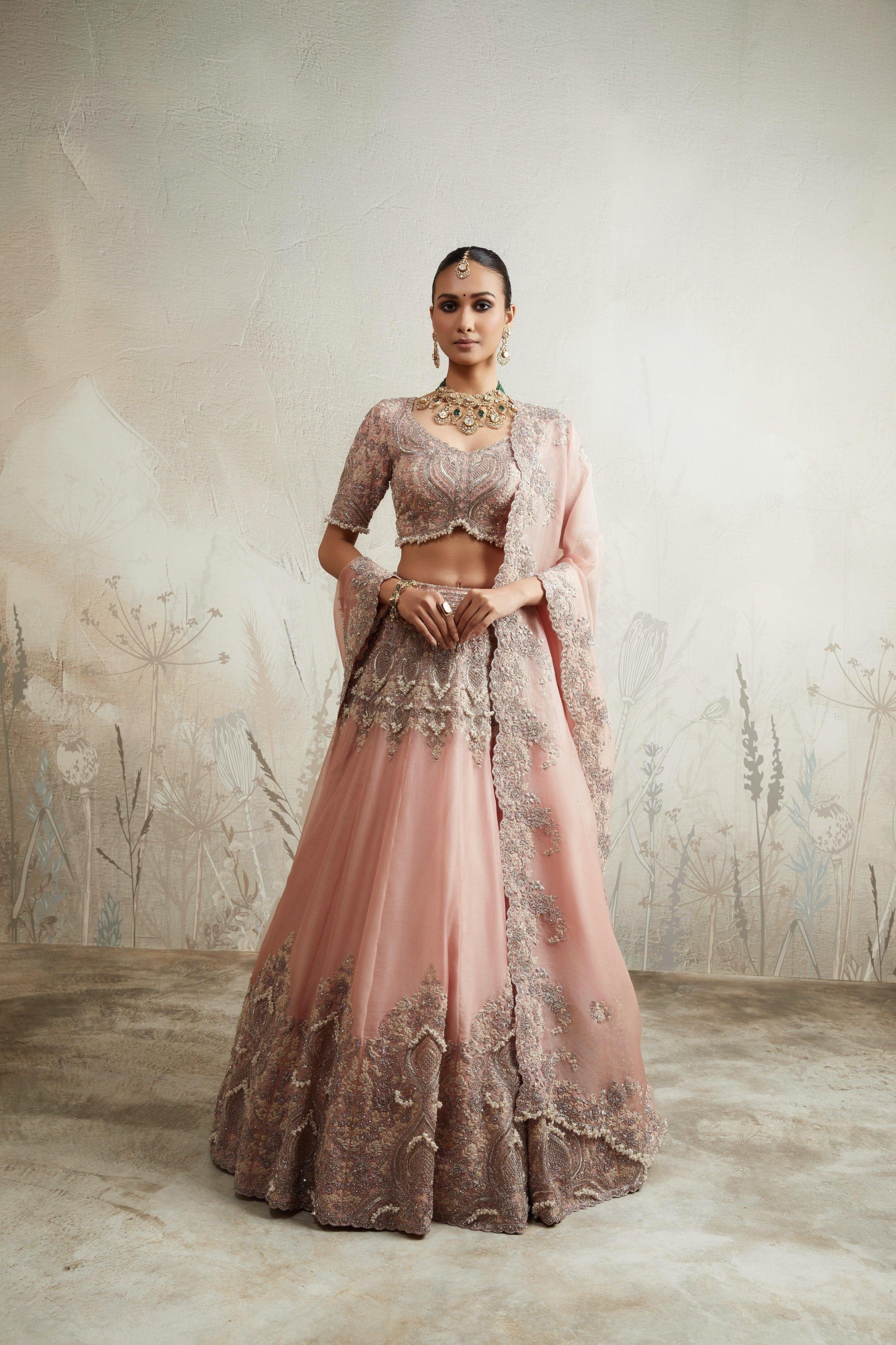 Flamingo Embroidered Lehenga Set Mokshaa