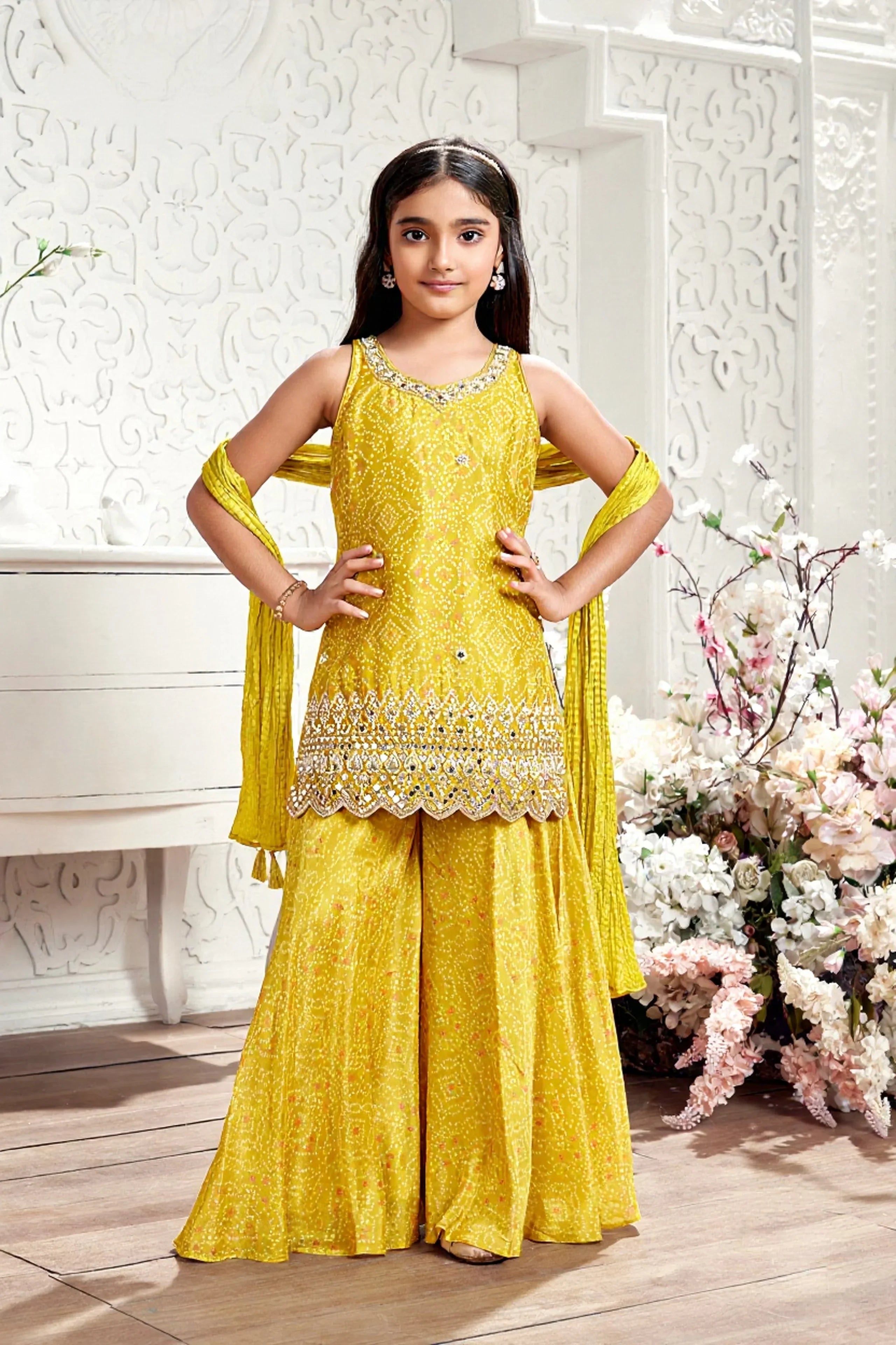 Sunshine Yellow Palazzo Set | Mokshaa