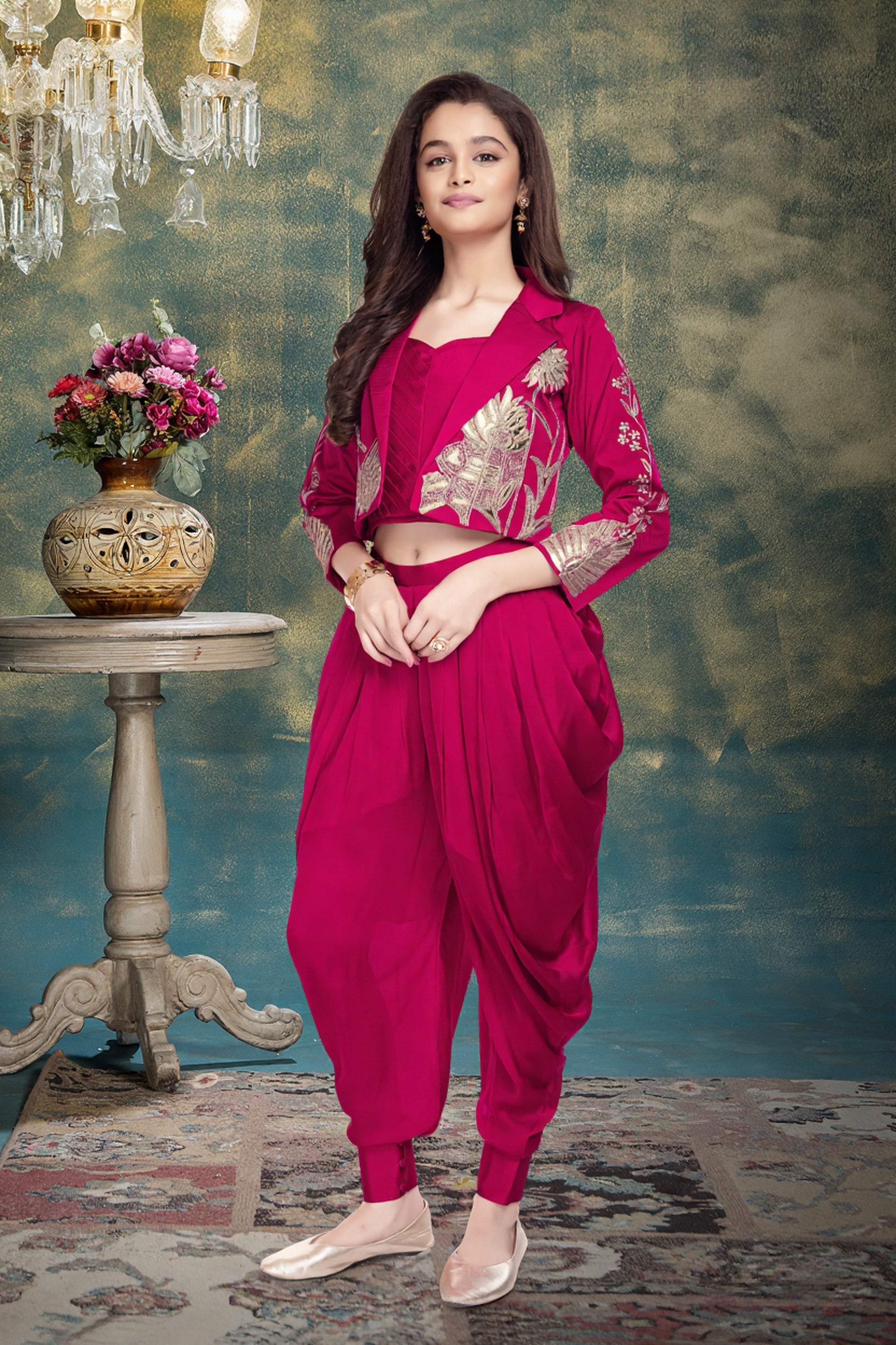 Rani Embroidered Dhoti Jacket Set