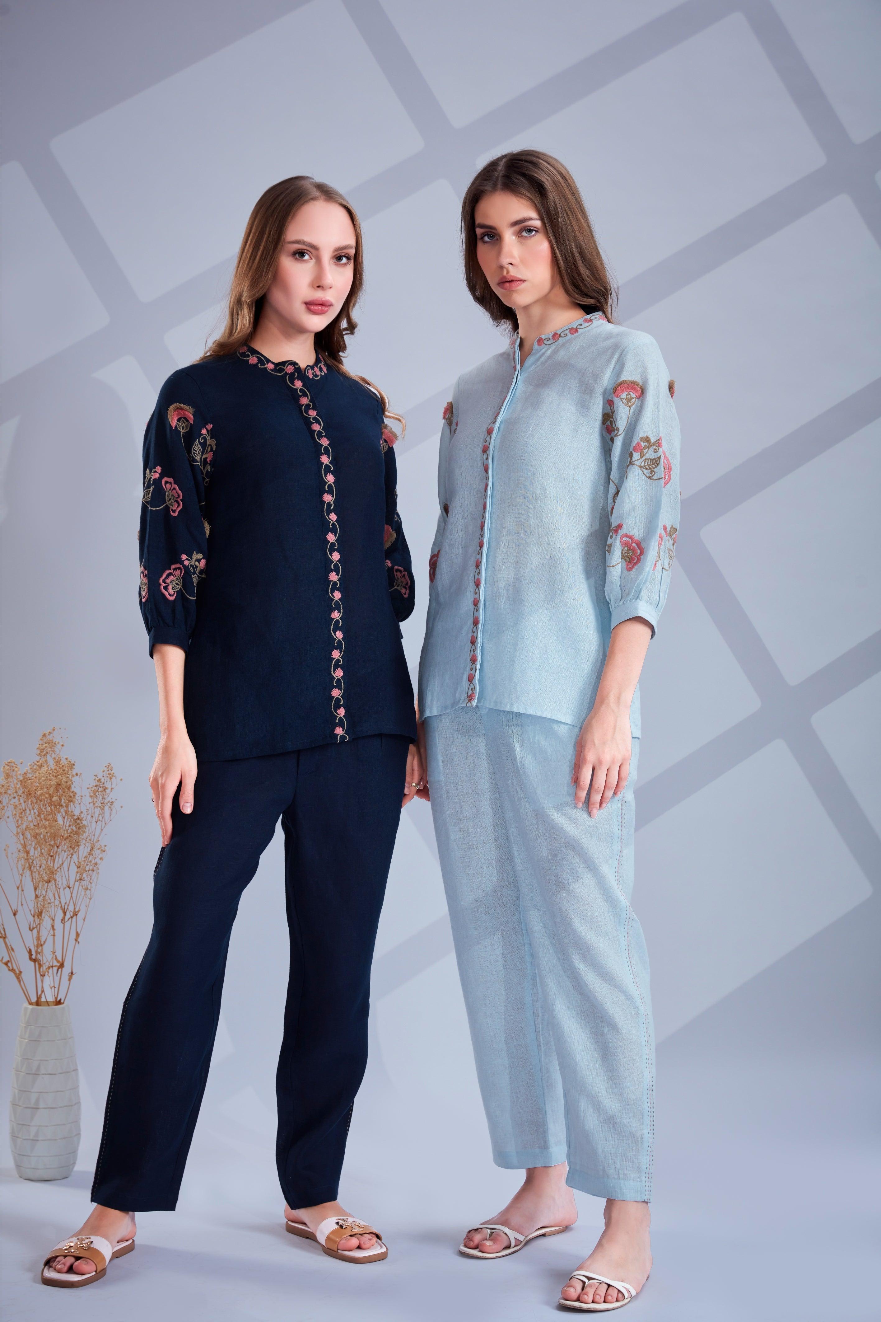 Midnight Navy Linen Co-ord Set.